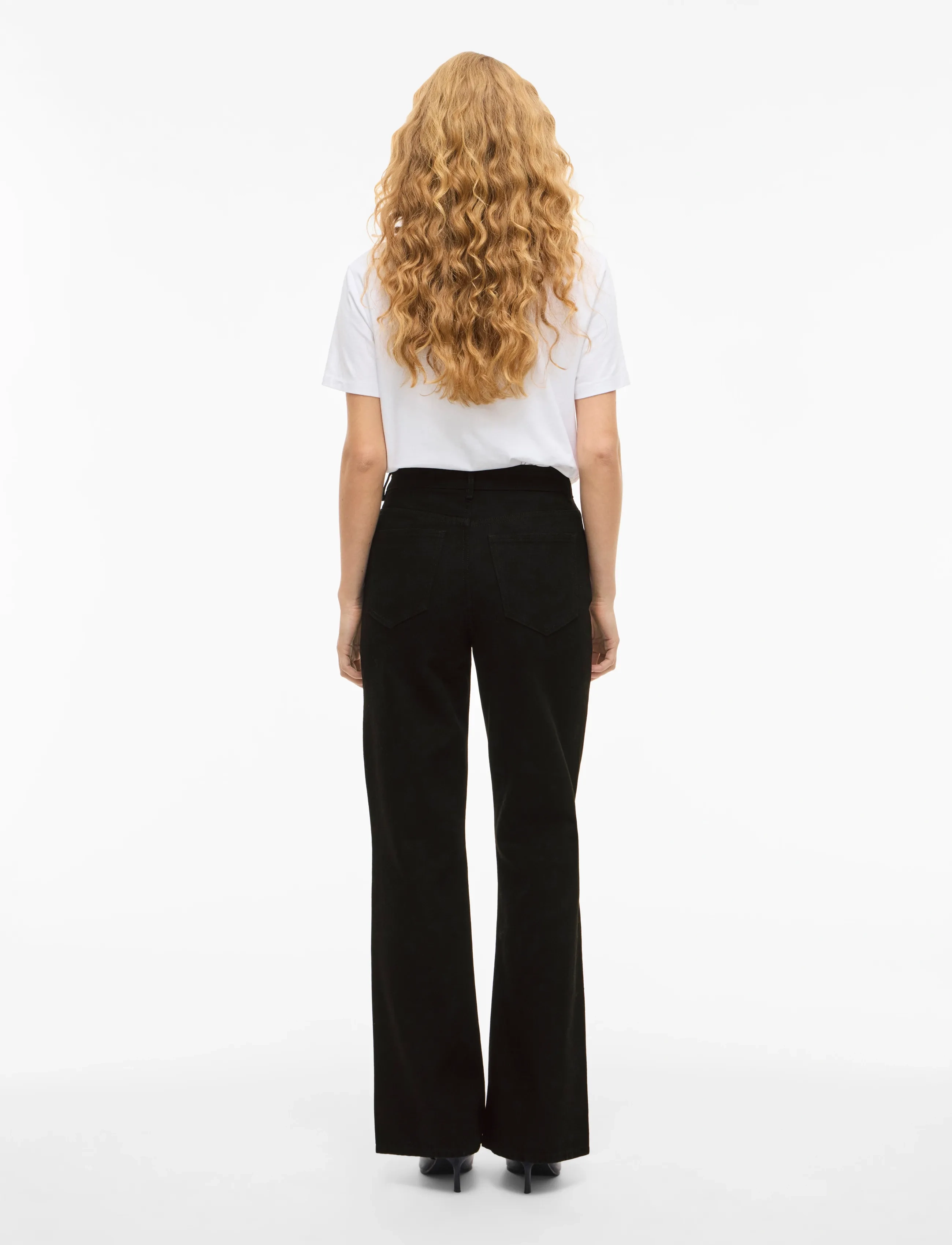 Vila - VIGELA HW TIE DETAIL JEANS - bootcut jeans - black denim - 3