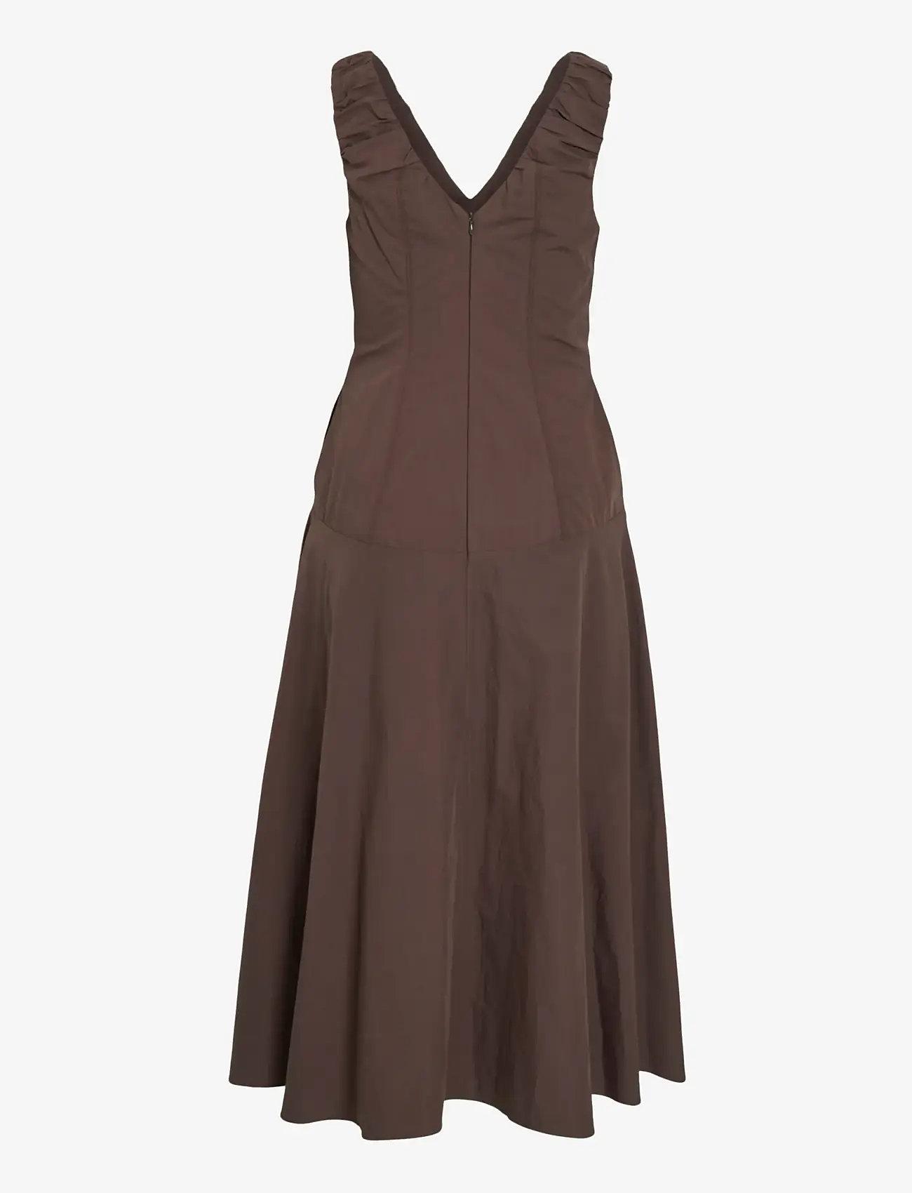 Vila - VIEMBLA S/L V-NECK MAXI DRESS RO - maksikleidid - bracken - 1