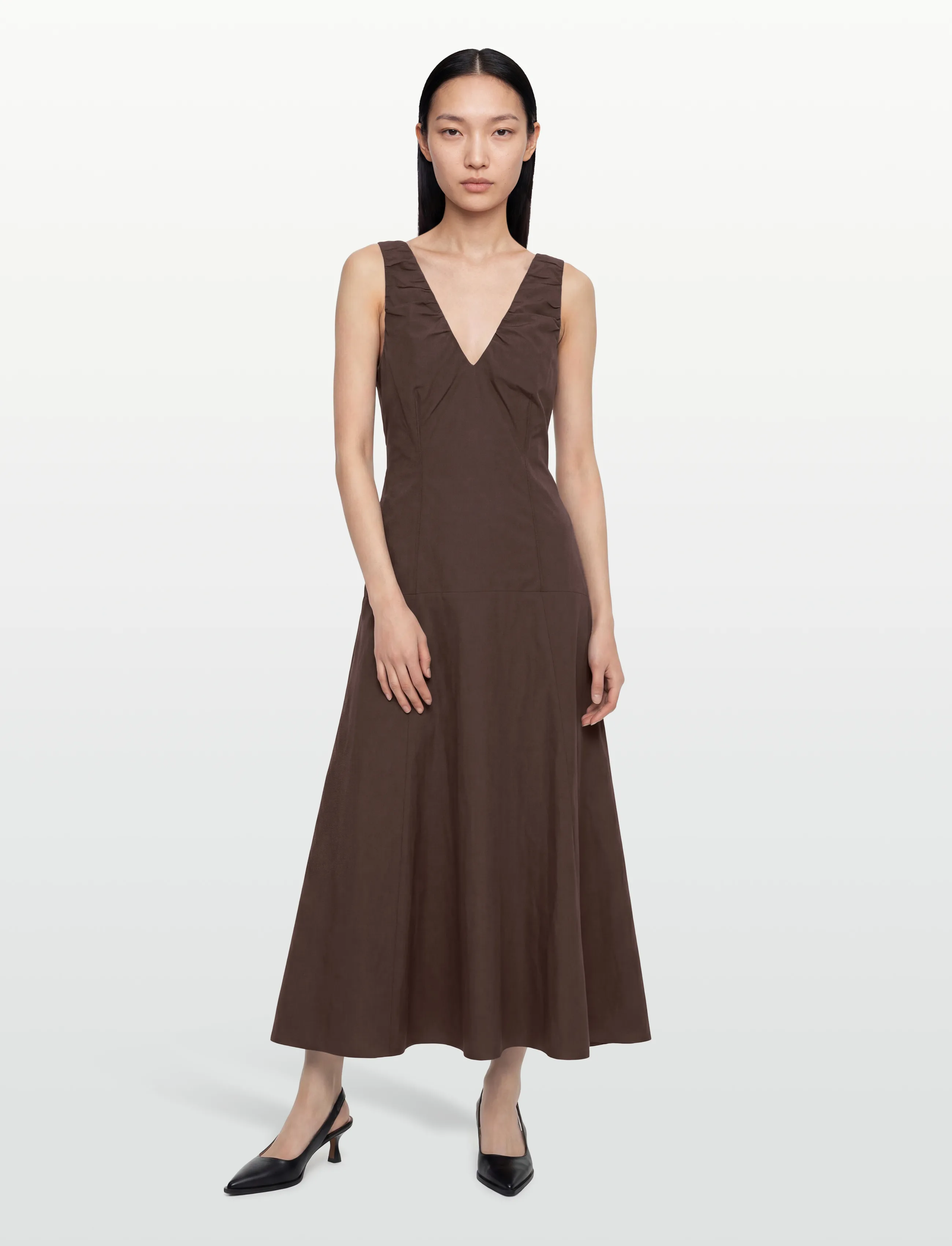 Vila Viembla S/L V-Neck Maxi Dress Ro, 38, Dresses, Braun - Dress, Frauen