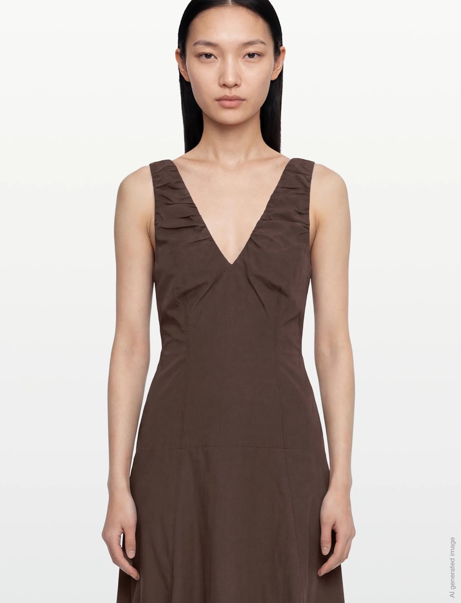 Vila - VIEMBLA S/L V-NECK MAXI DRESS RO - maxikleider - bracken - 3
