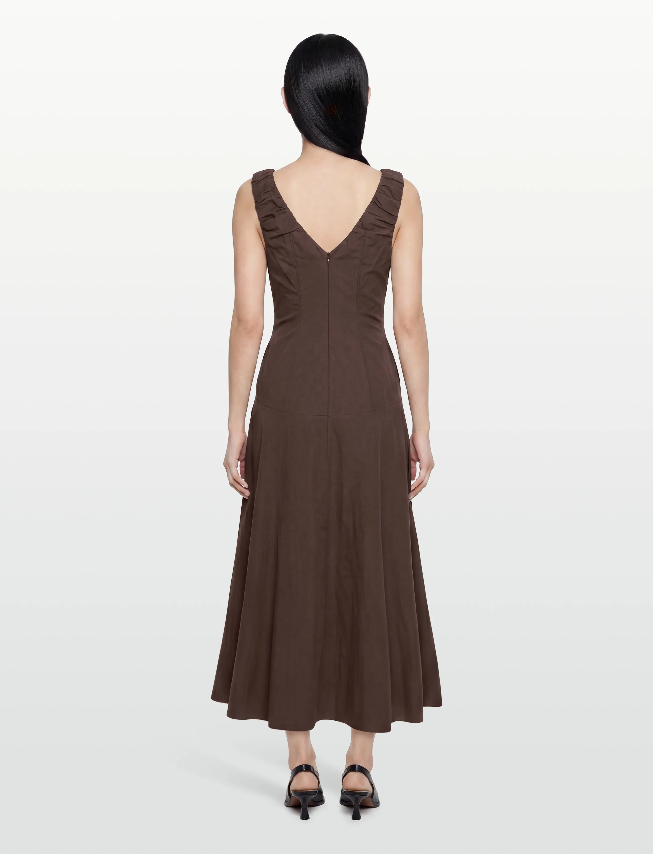 Vila - VIEMBLA S/L V-NECK MAXI DRESS RO - maxi kjoler - bracken - 4