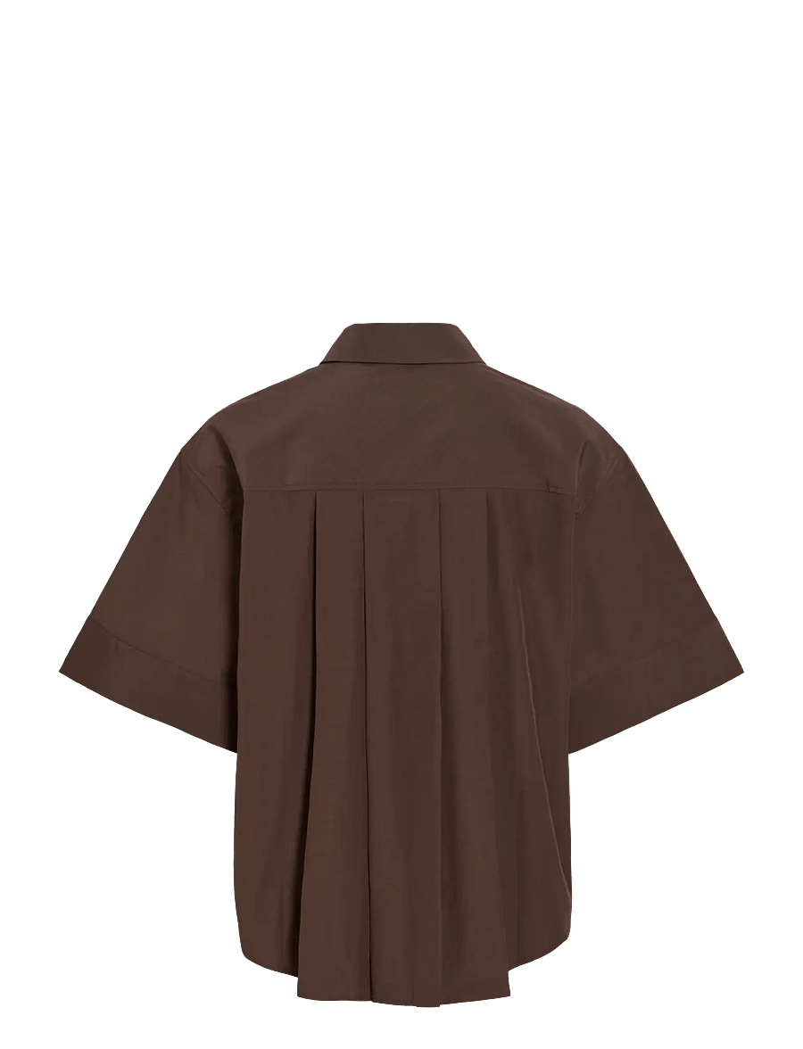 Vila - VIBELFIE 3/4 SHIRT/BFS - kortærmede skjorter - coffee bean - 2
