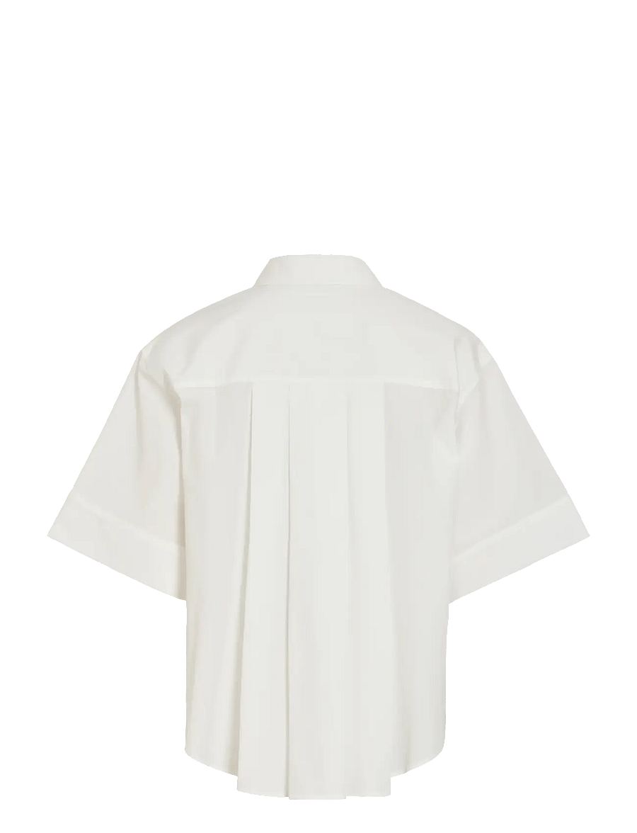 Vila - VIBELFIE 3/4 SHIRT/BFS - kurzärmlige hemden - snow white - 2