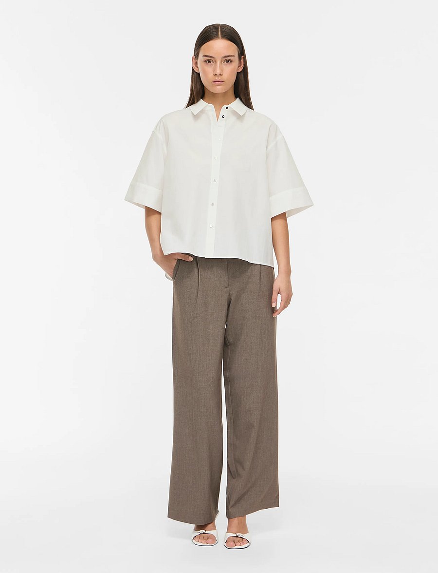 Vila - VIBELFIE 3/4 SHIRT/BFS - kurzärmlige hemden - snow white - 4