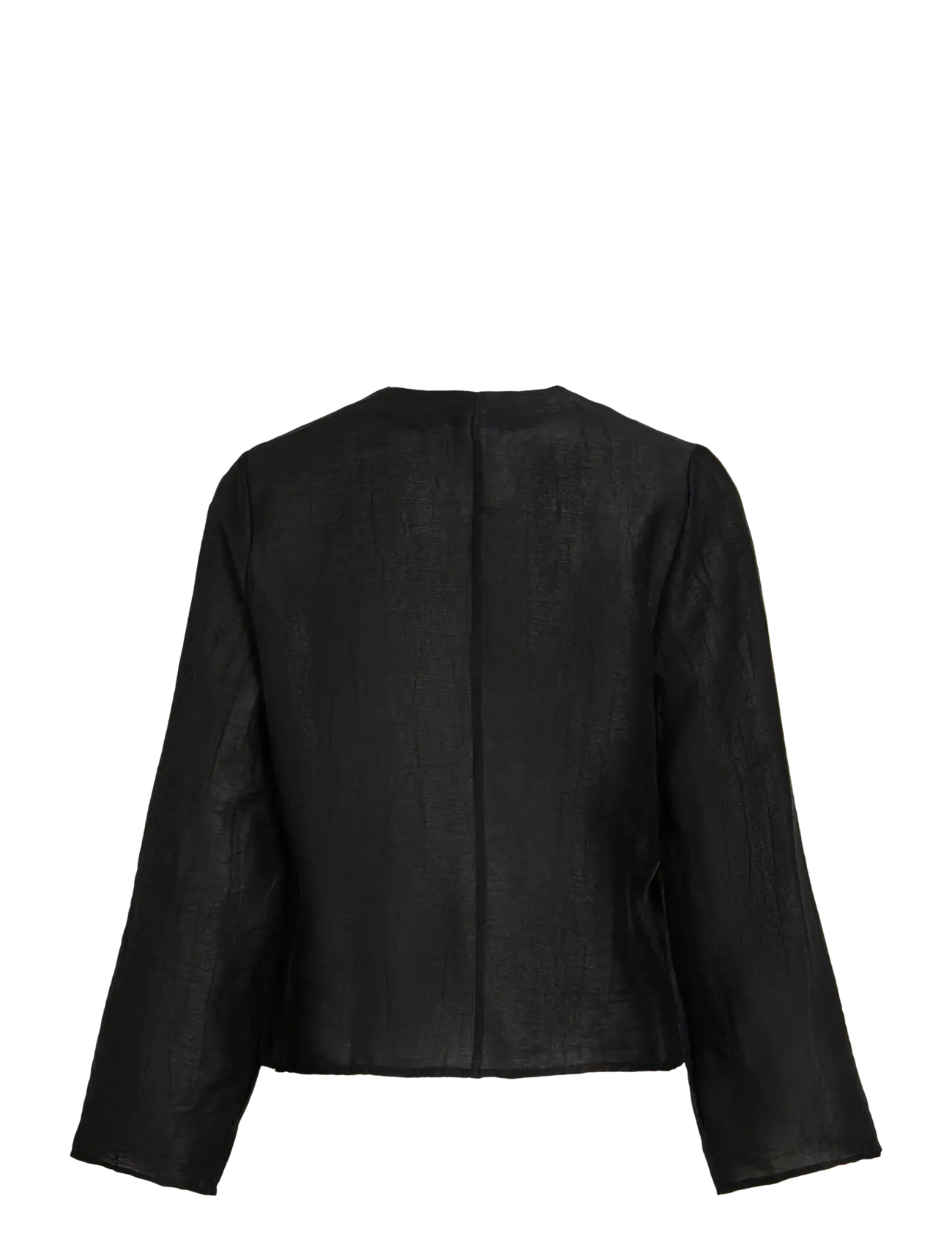 Vila - VICINA L/S V-NECK LACING TOP - långärmade blusar - black - 2