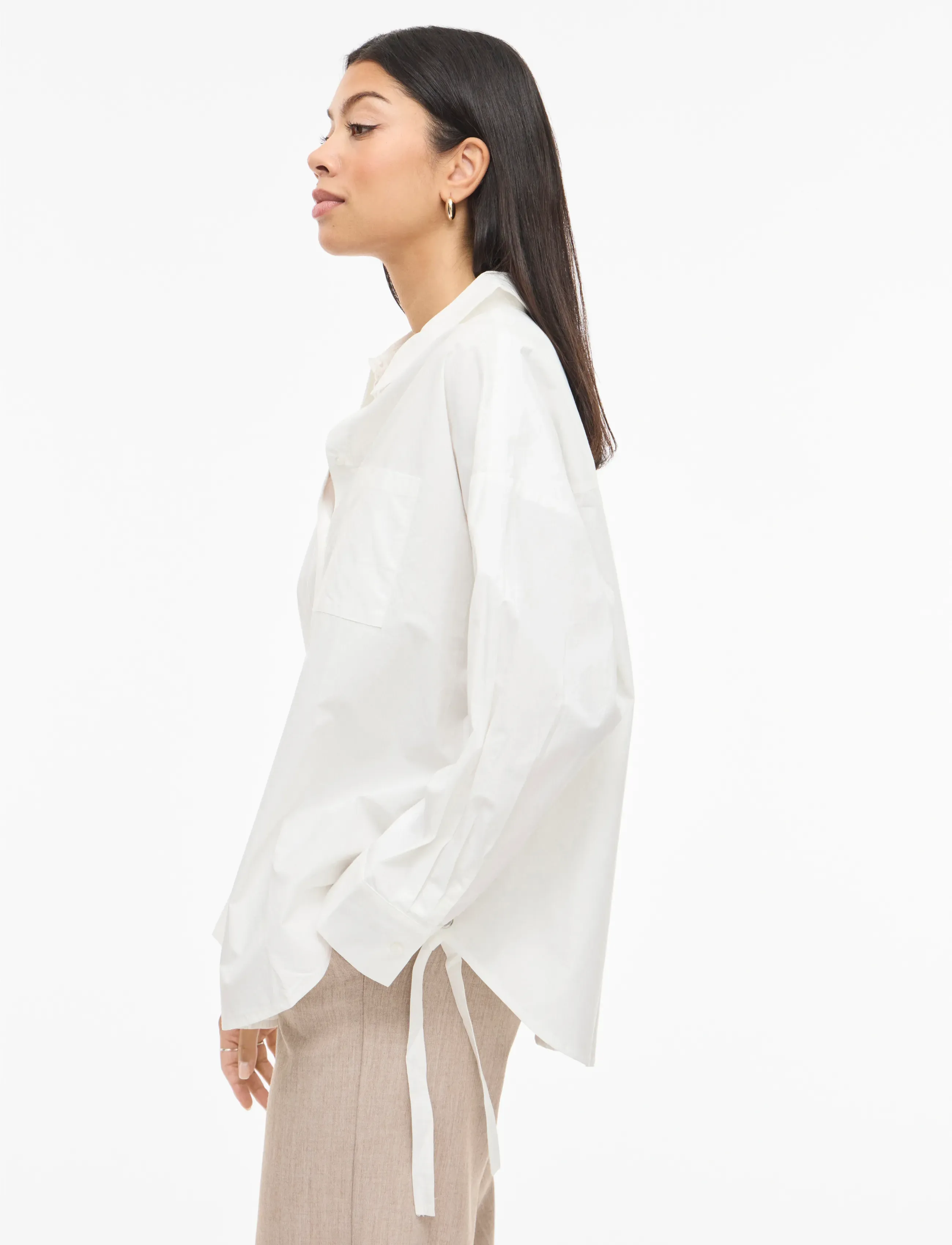 Vila - VISIJI L/S LACING SHIRT - pikkade varrukatega särgid - cloud dancer - 5