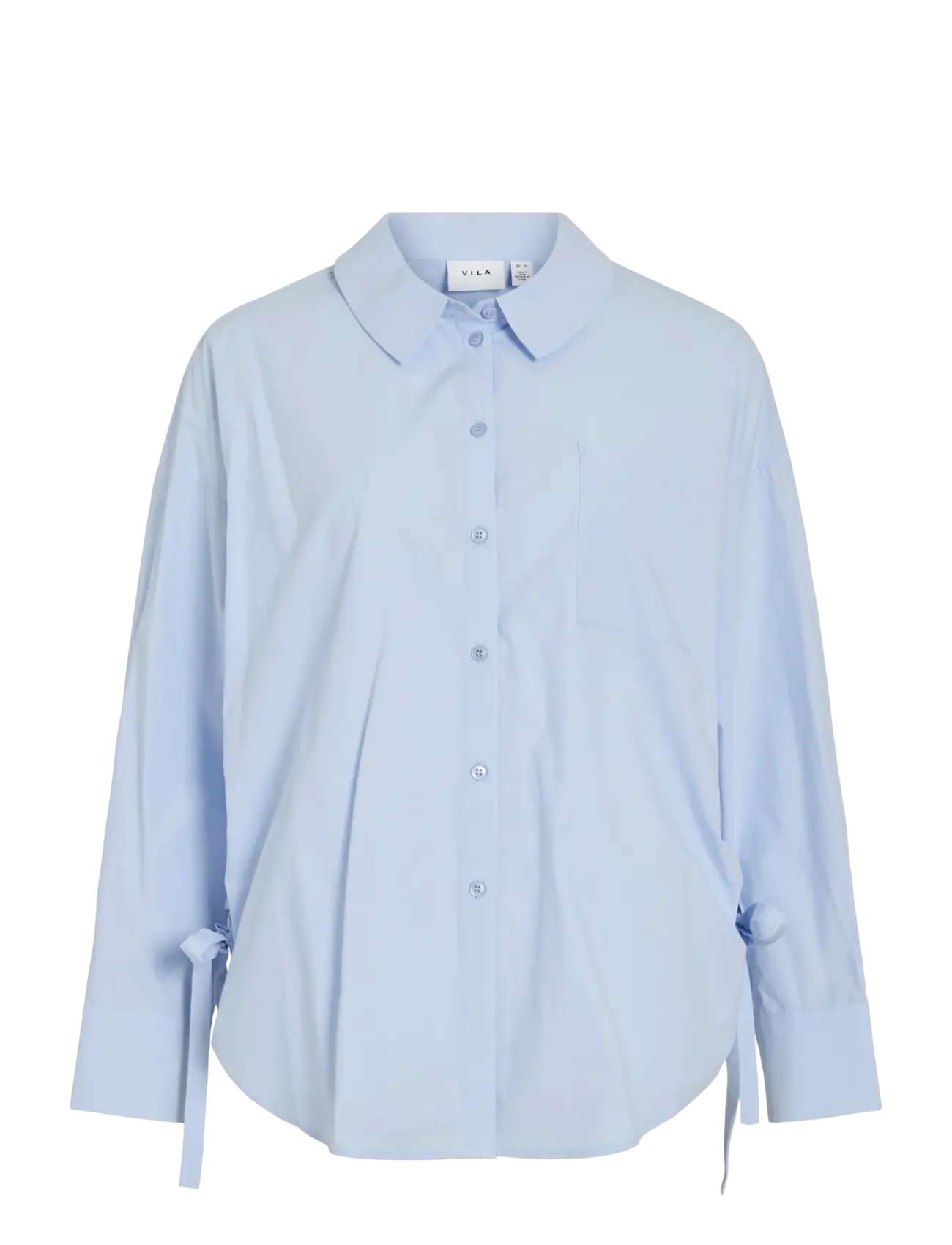 VILA Visiji L/S Lacing Shirt Blau - 38 - Damen