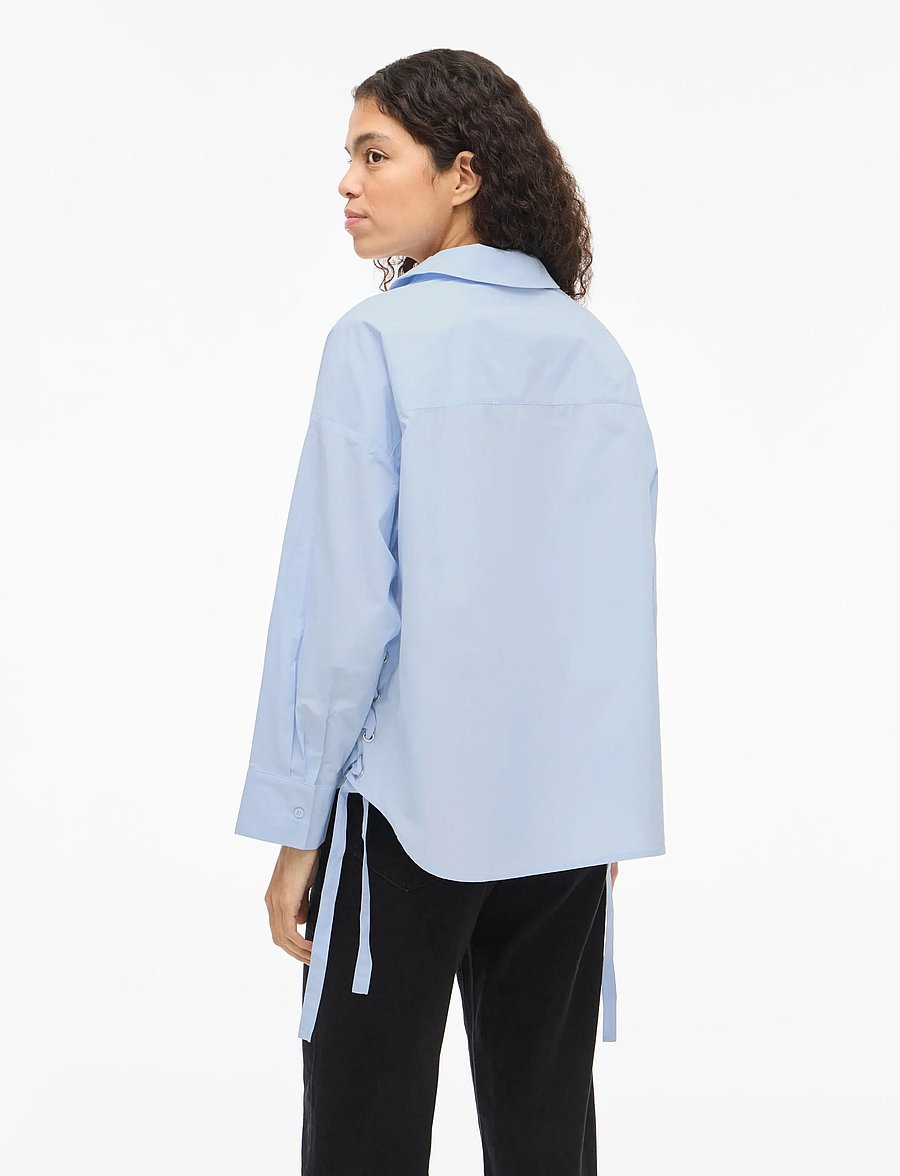 Vila - VISIJI L/S LACING SHIRT - langærmede skjorter - nantucket breeze - 3