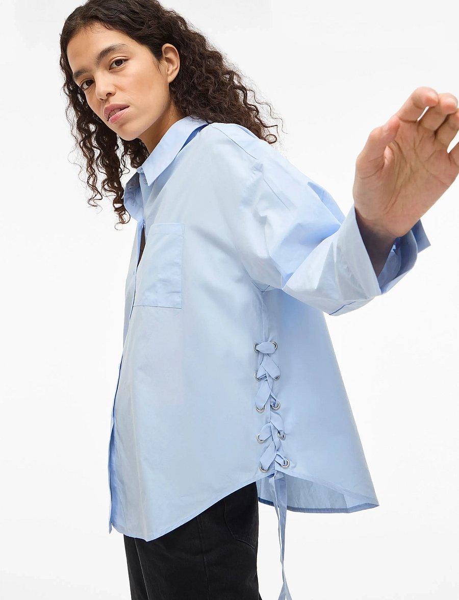 Vila - VISIJI L/S LACING SHIRT - langærmede skjorter - nantucket breeze - 5