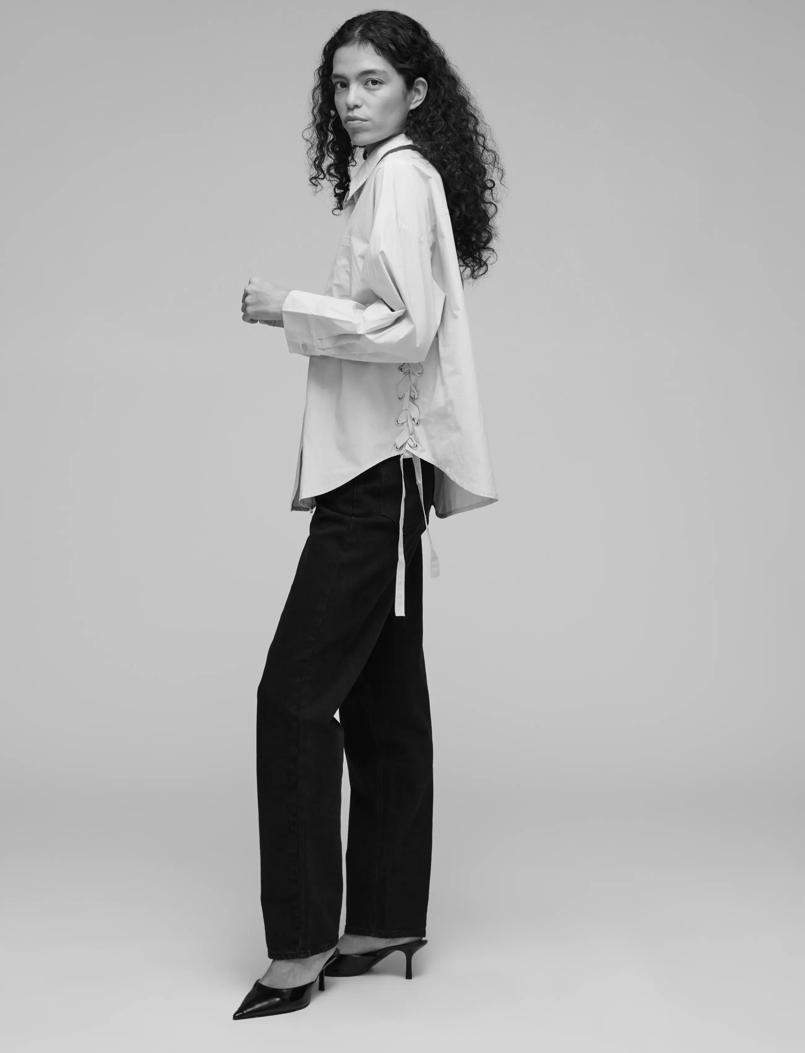 VILA Visiji L/S Lacing Shirt skjortor dam – bild 5