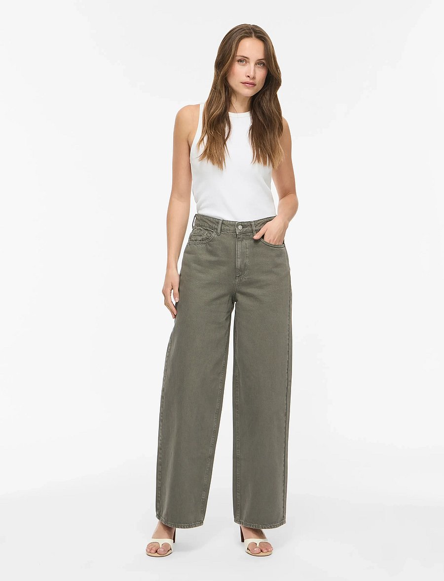 Vila - VIFREYA HW COLOR WASHED JEANS ALEX - balsam green - 4