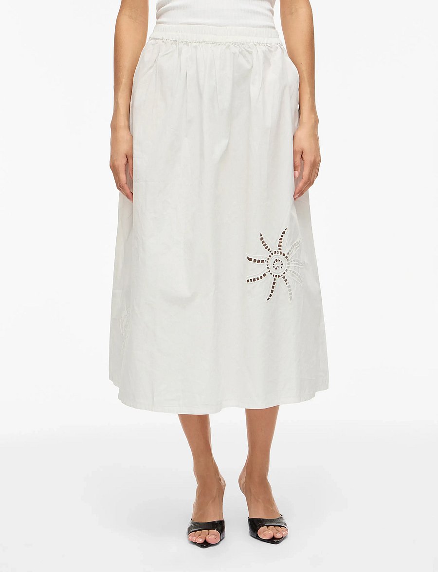 Vila - VILAYKI MIDI SKIRT/BFS - midi-röcke - snow white - 0