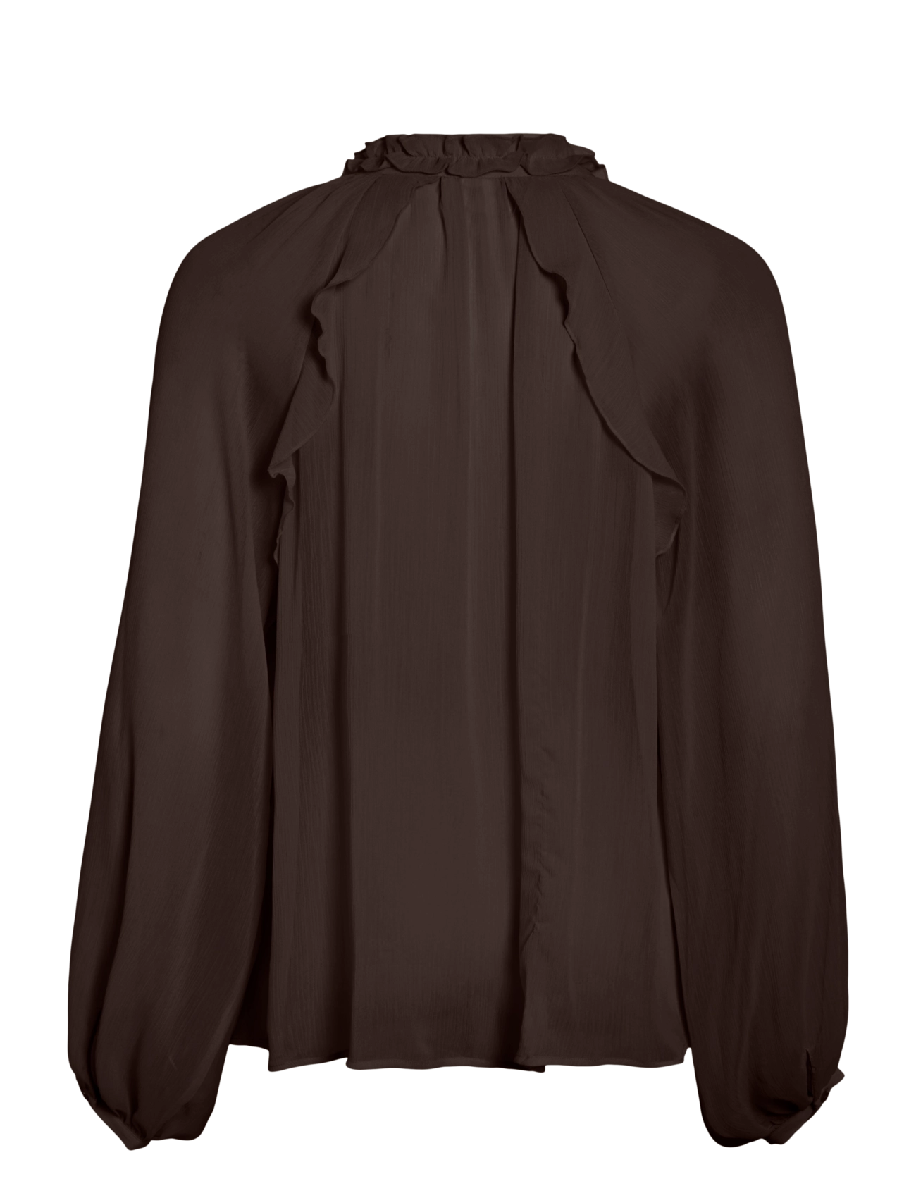 Vila - VITIRO V-NECK L/S FLOUNCE TOP/BFS - palaidinės ilgomis rankovėmis - coffee bean - 2