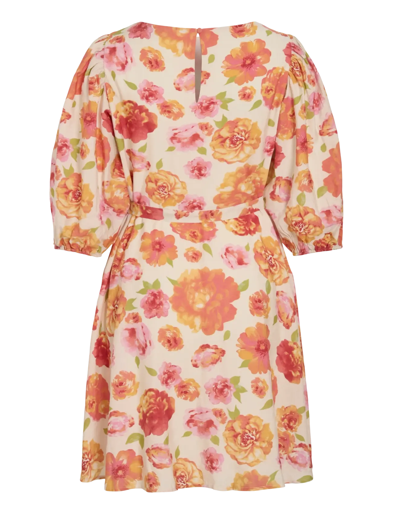 Vila - VIALINIA SOL 3/4 O-NECK SHORT DRESS/LN - konfirmationstøj - snow white - 1