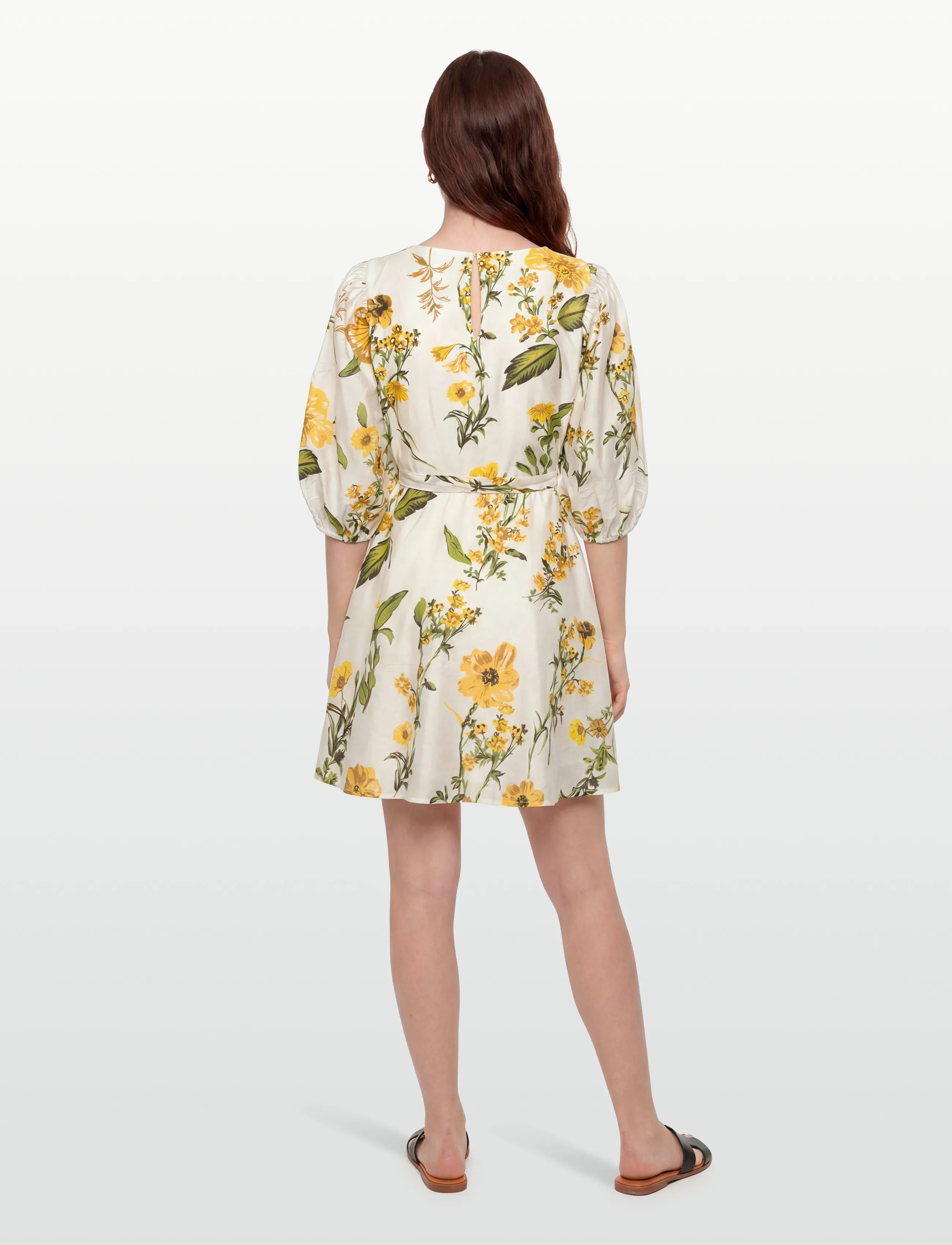 Vila - VIALINIA SOL 3/4 O-NECK SHORT DRESS/LN - konfirmation - snow white - 4