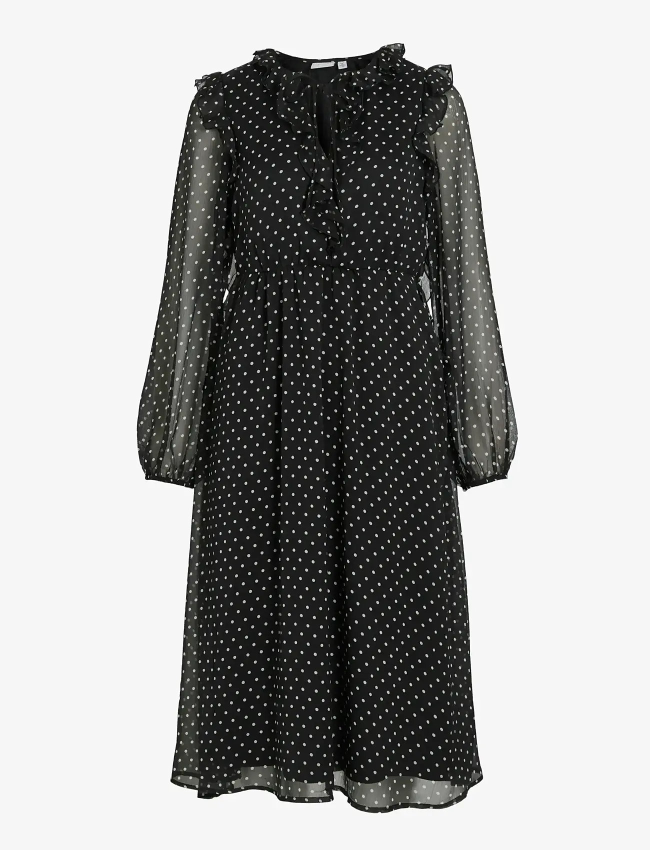 Vila - VIHARLEY L/S MIDI DRESS - midikleidid - black - 1