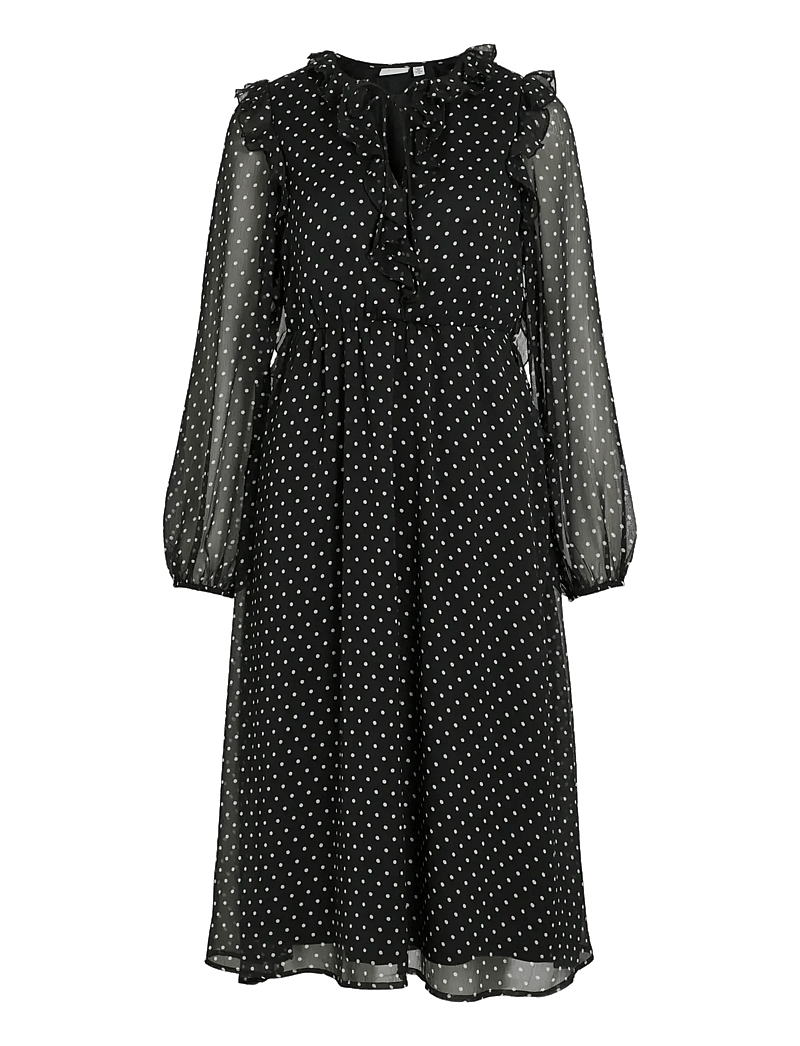 Vila - VIHARLEY L/S MIDI DRESS - midikleidid - black - 1