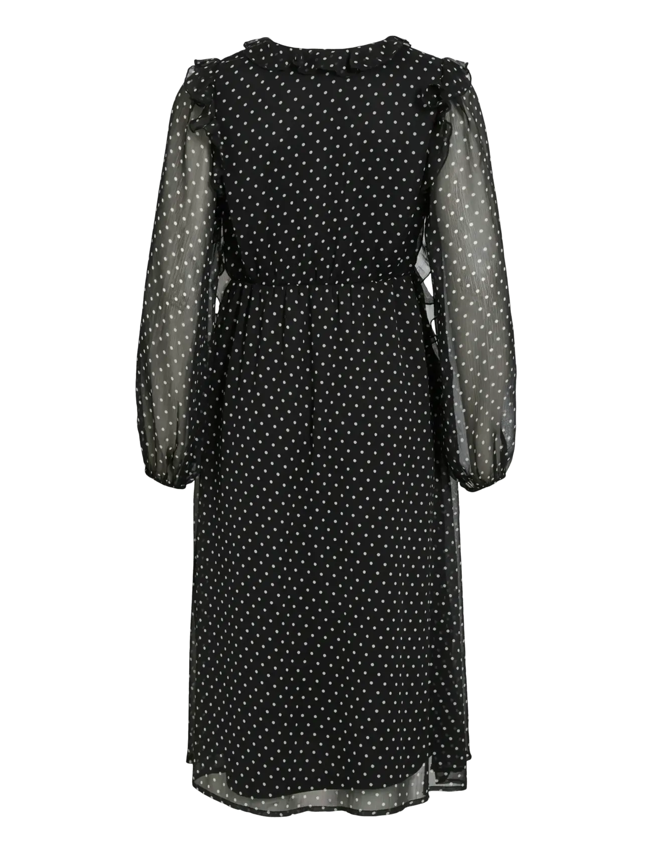 Vila - VIHARLEY L/S MIDI DRESS - midiklänningar - black - 2