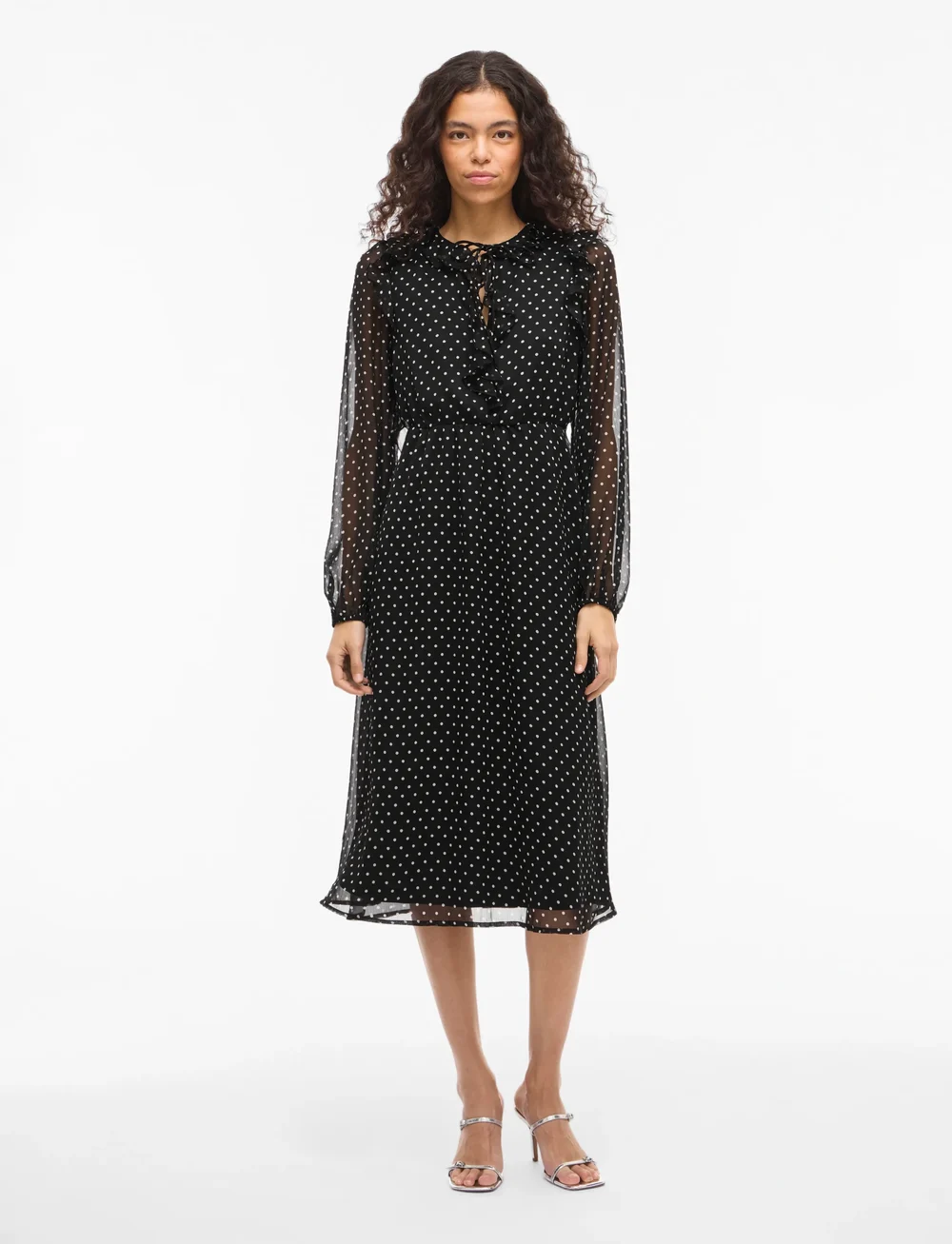 Vila - VIHARLEY L/S MIDI DRESS - midikleidid - black - 0