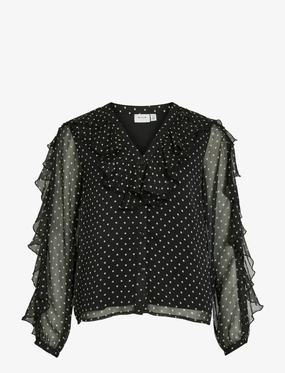 Vila - VIHARLEY L/S TOP - langärmlige blusen - black - 0