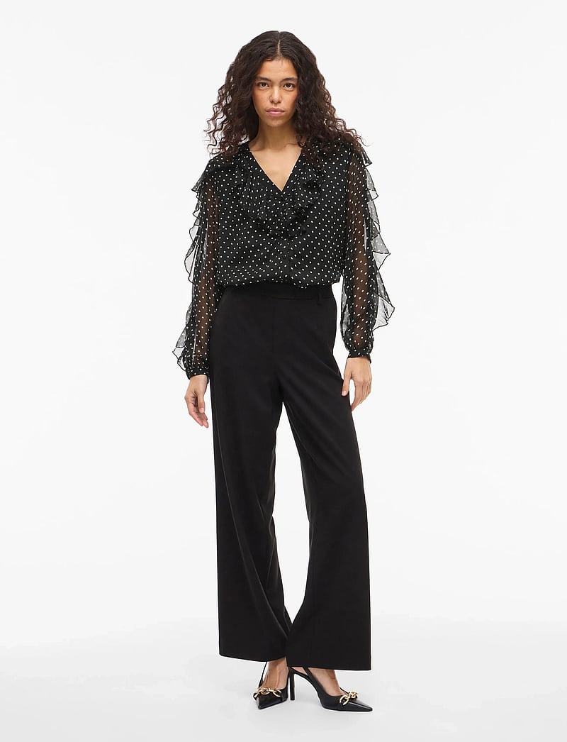 Vila - VIHARLEY L/S TOP - langärmlige blusen - black - 4