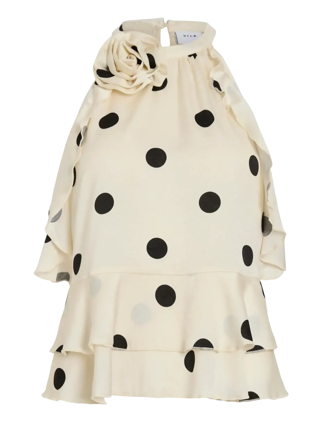 Vila VICLAIRE S/L ROSE HALTERNECK TOP RO - New arrivals - BIRCH / black