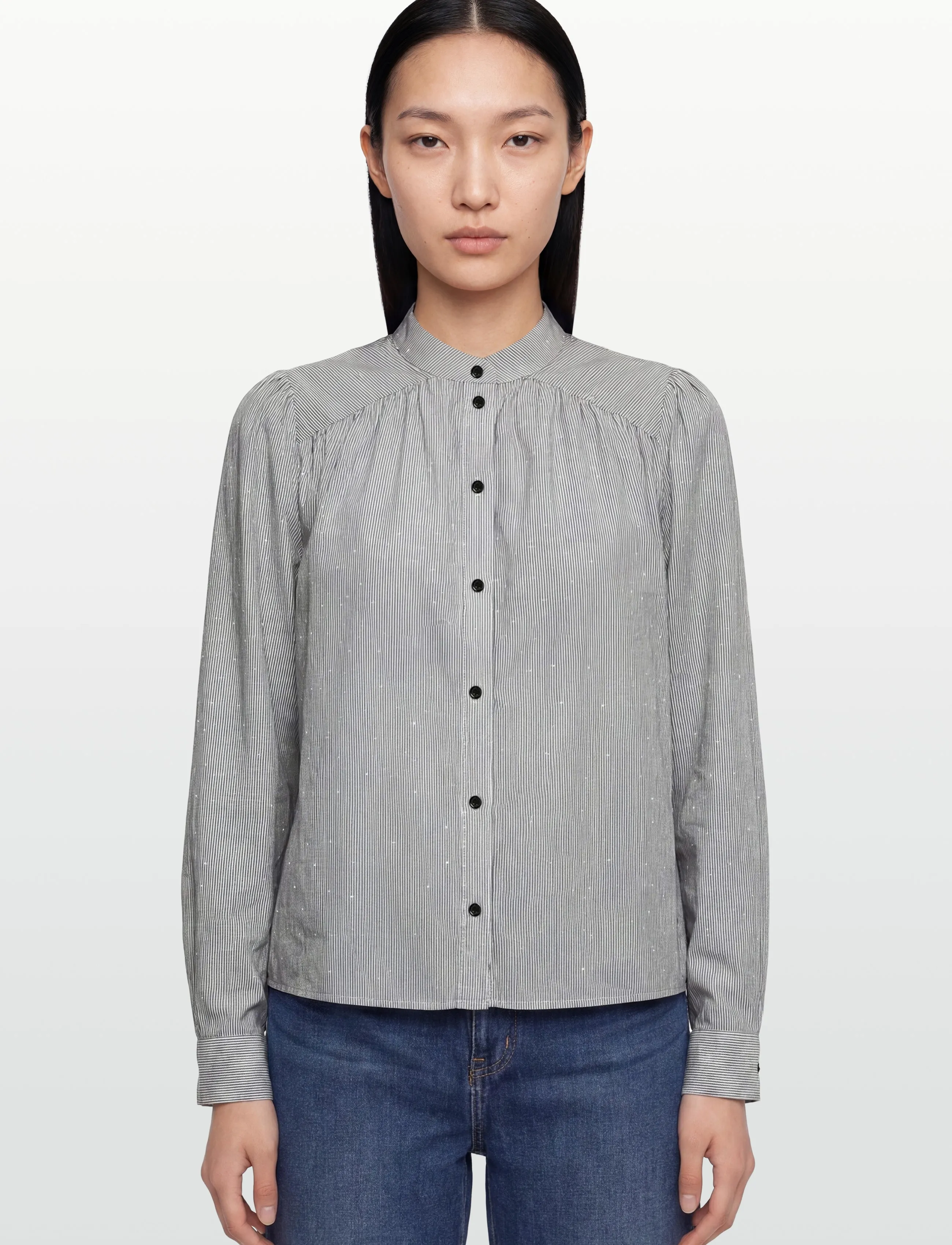 Vila - VICLEMA L/S FLOUNCE SHIRT - pitkähihaiset kauluspaidat - cloud dancer - 3