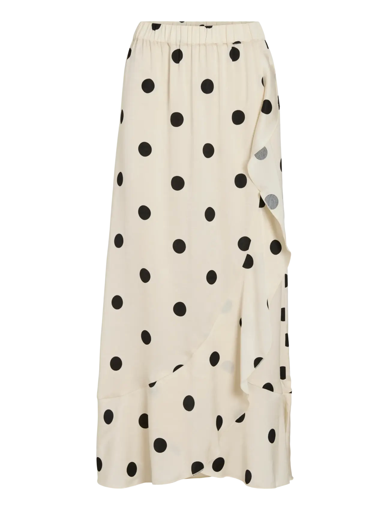 Vila Viclaire Hw Flounch Ankle Skirt Ro, 40, Black, Nederdele > Wrap Nederdele, Dame