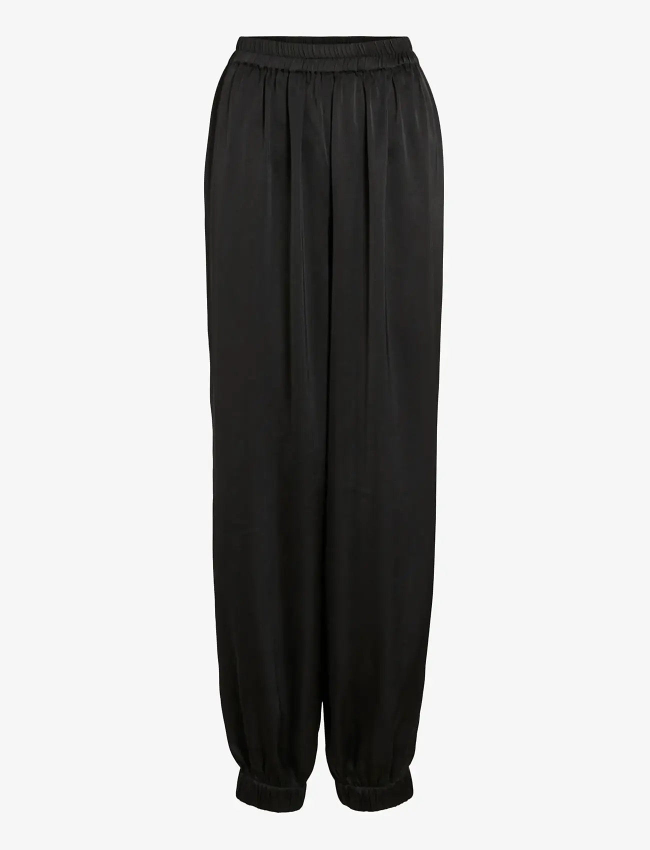 Vila - VINELA LOOSE PANTS - laia säärega püksid - black - 1