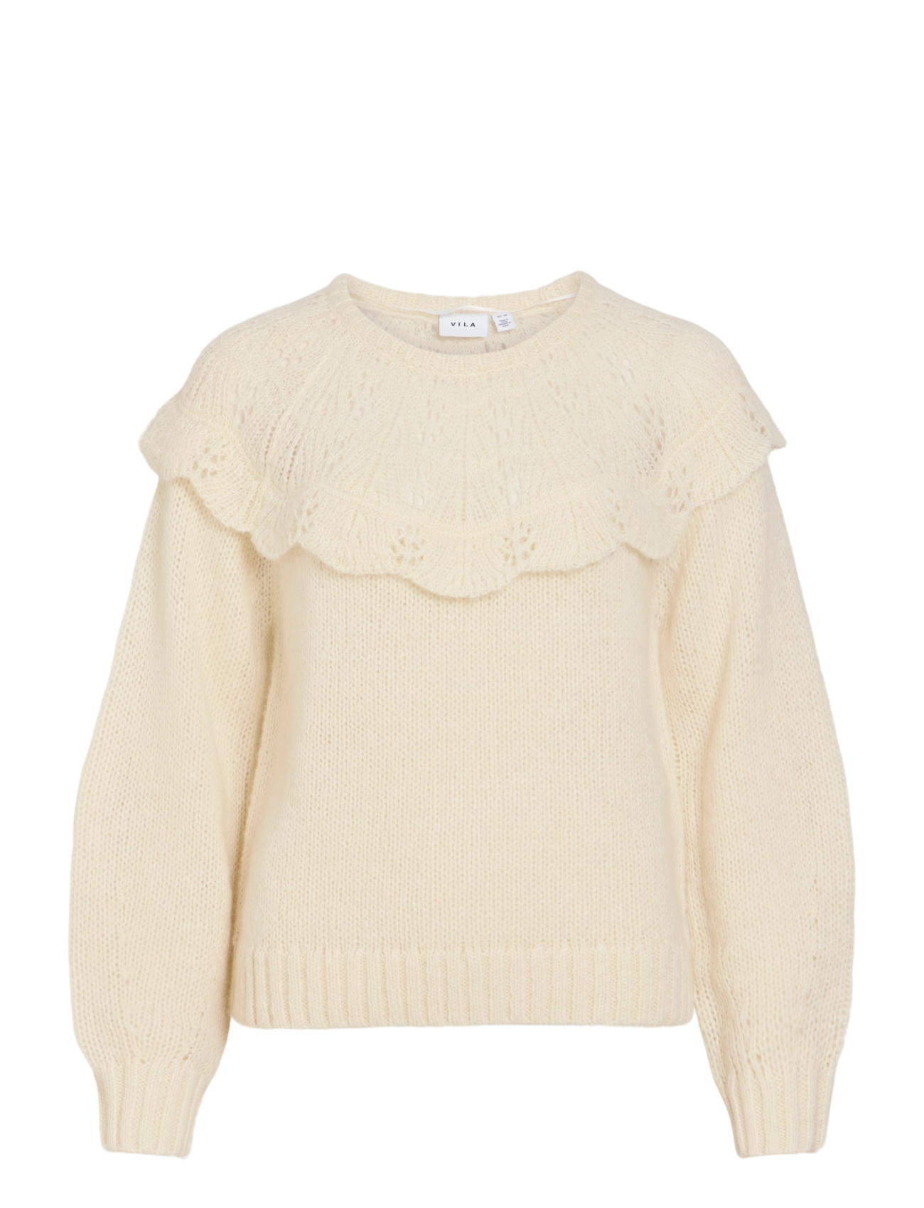 Vila VIMOYANO O-NECK L/S KNIT TOP/BFS - Kleidung - BIRCH / cream