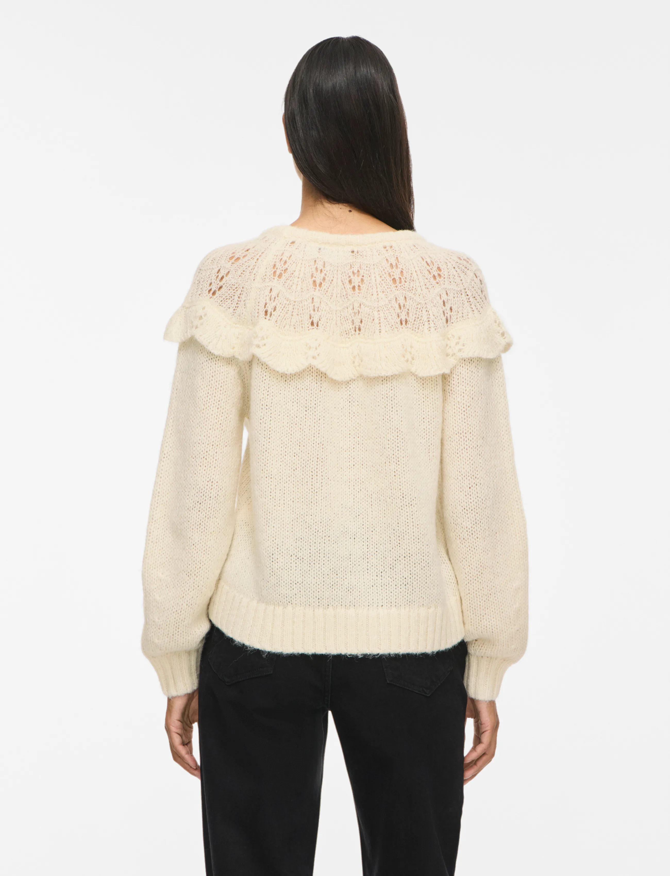 Vila - VIMOYANO O-NECK L/S KNIT TOP/BFS - birch - 3