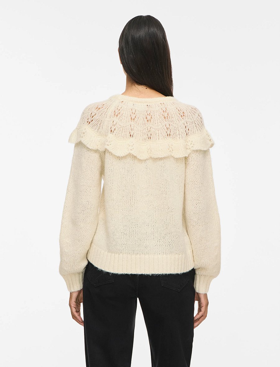 Vila - VIMOYANO O-NECK L/S KNIT TOP/BFS - birch - 3