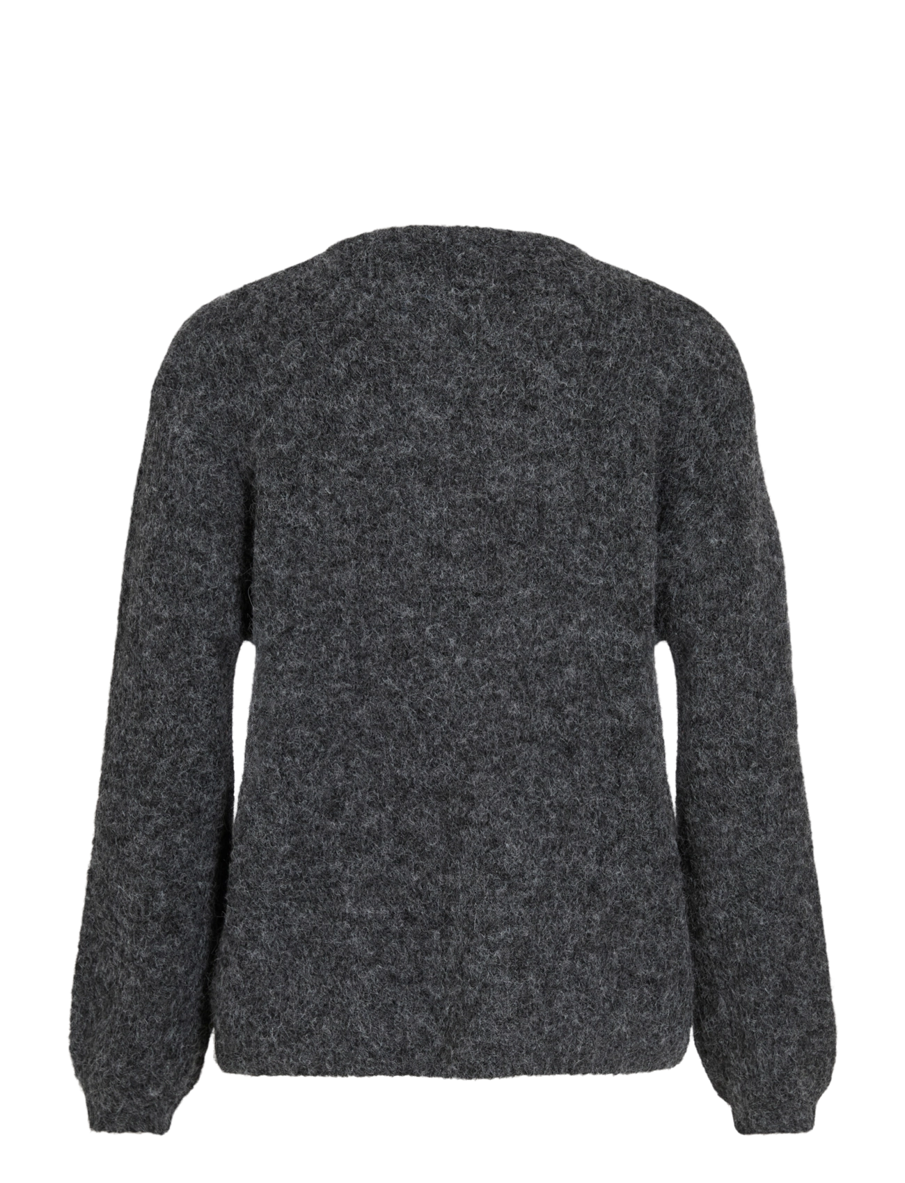 Vila - VIBOWS O-NECK L/S KNIT CARDIGAN - cardigans - dark grey melange - 1