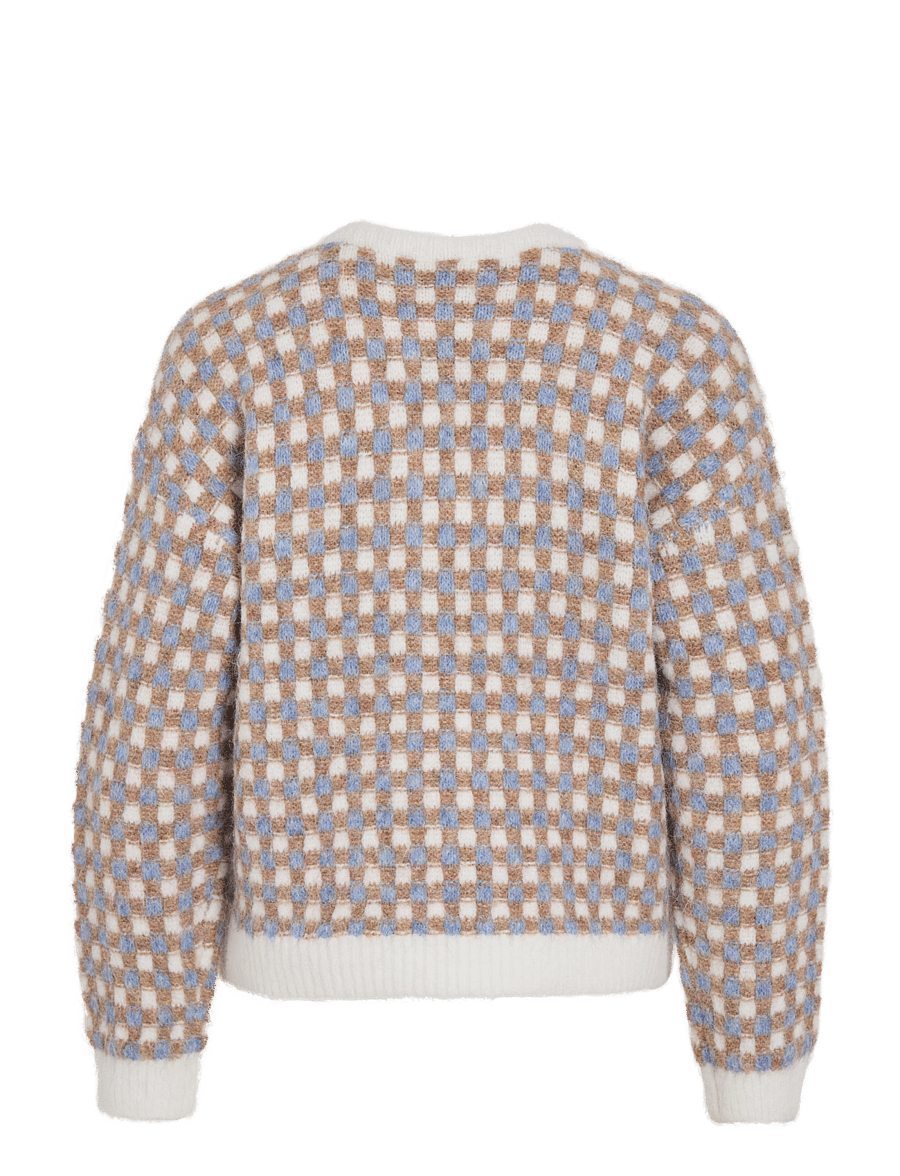 Vila - VIALDIS V-NECK L/S KNIT TOP - cloud dancer - 1