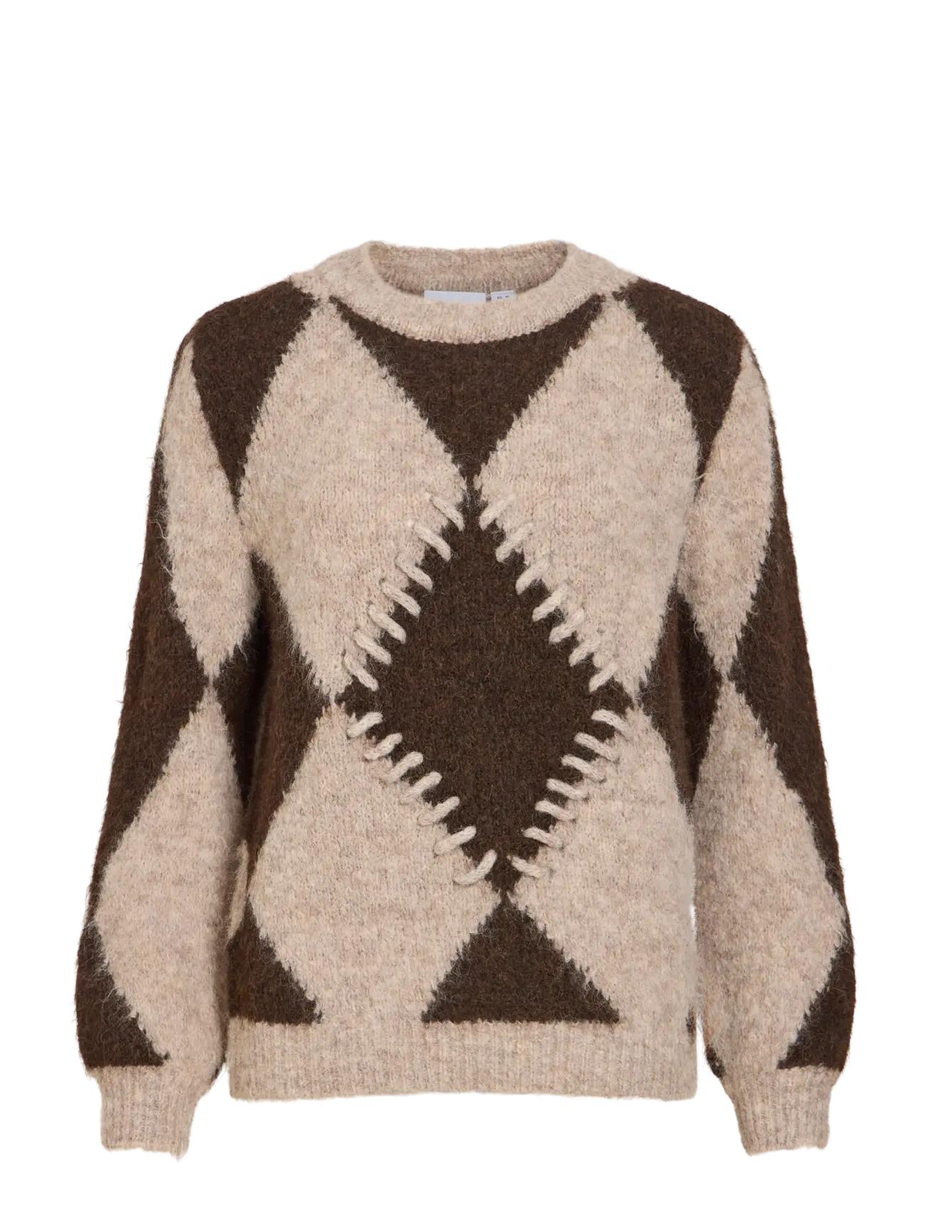 Vila VITORA O-NECK L/S JACQUARD KNIT TOP/SPI - Stickat - NATURAL MELANGE / beige