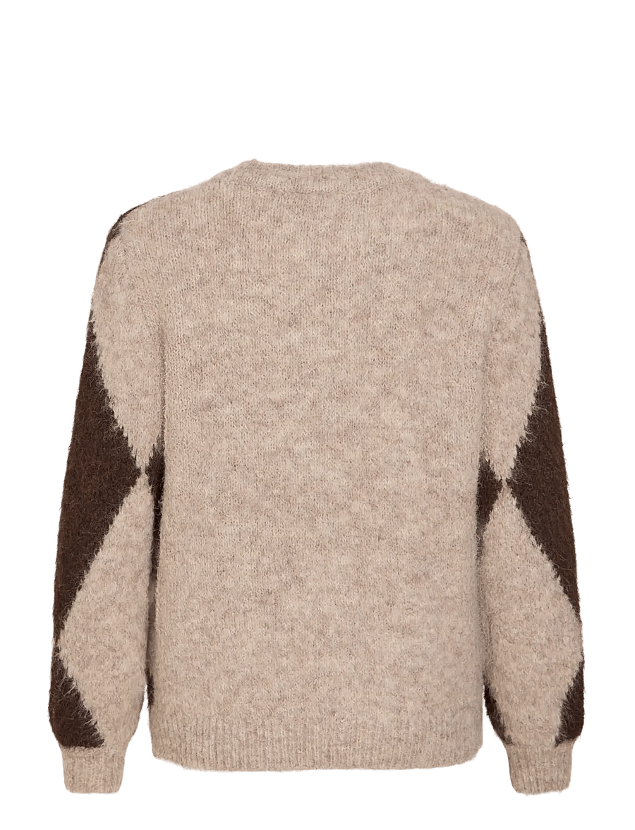 Vila - VITORA O-NECK L/S JACQUARD KNIT TOP/SPI - natural melange - 2