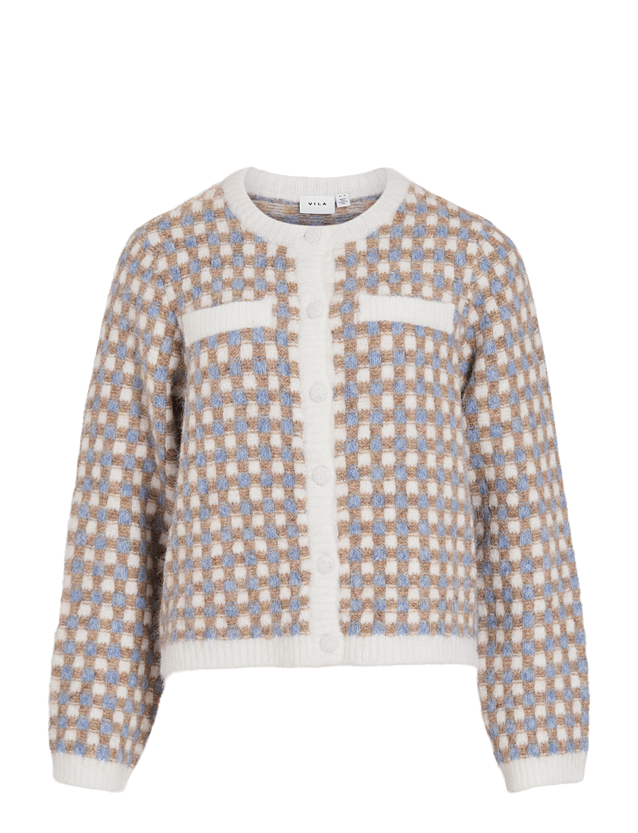 Vila - VIALDIS O-NECK KNIT CARDIGAN/RN - kardiganid - cloud dancer - 0