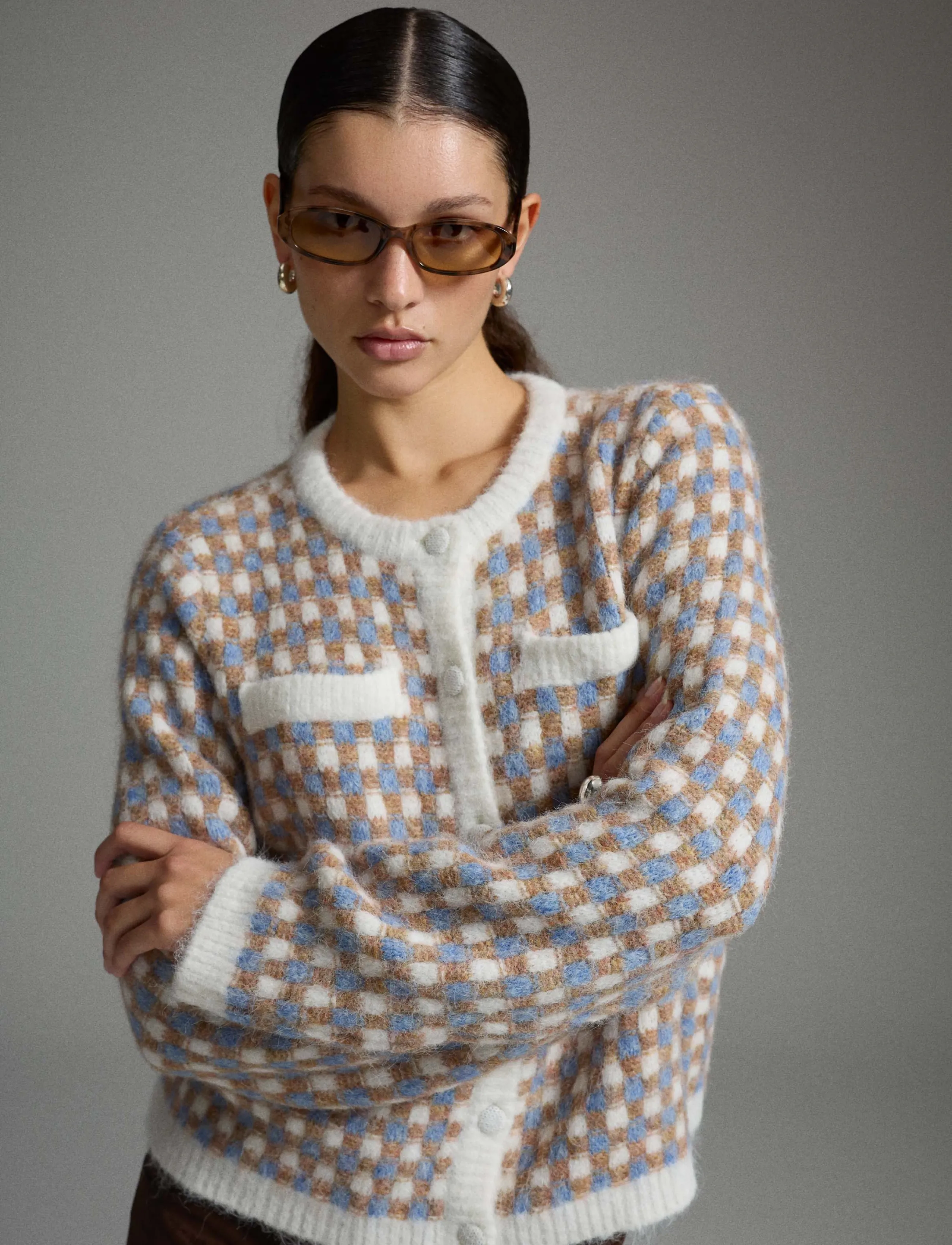 Vila - VIALDIS O-NECK KNIT CARDIGAN/RN - kardiganid - cloud dancer - 2