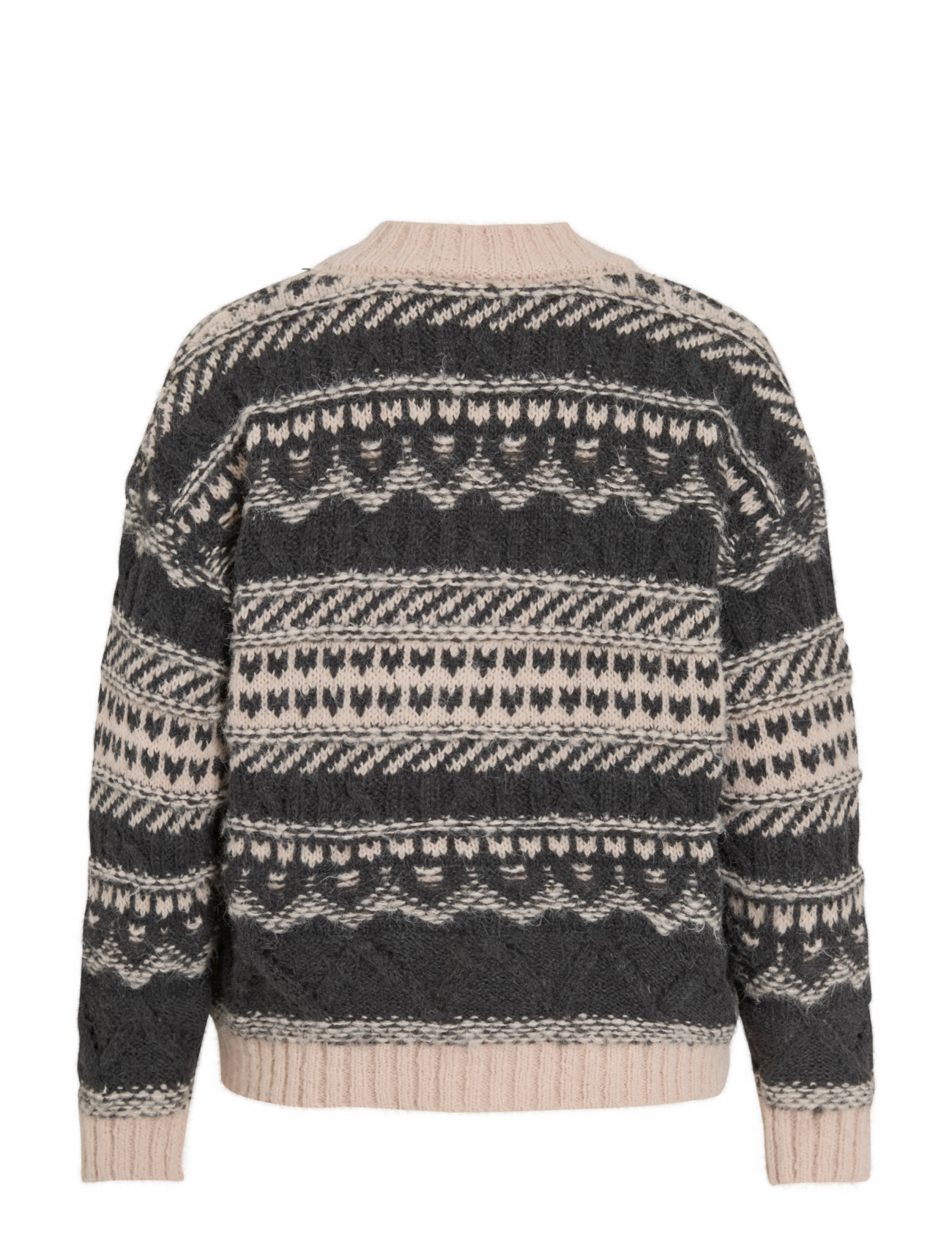 Vila - VIANDORA L/S JACQUARD KNIT CARDIGAN - dark grey melange - 1