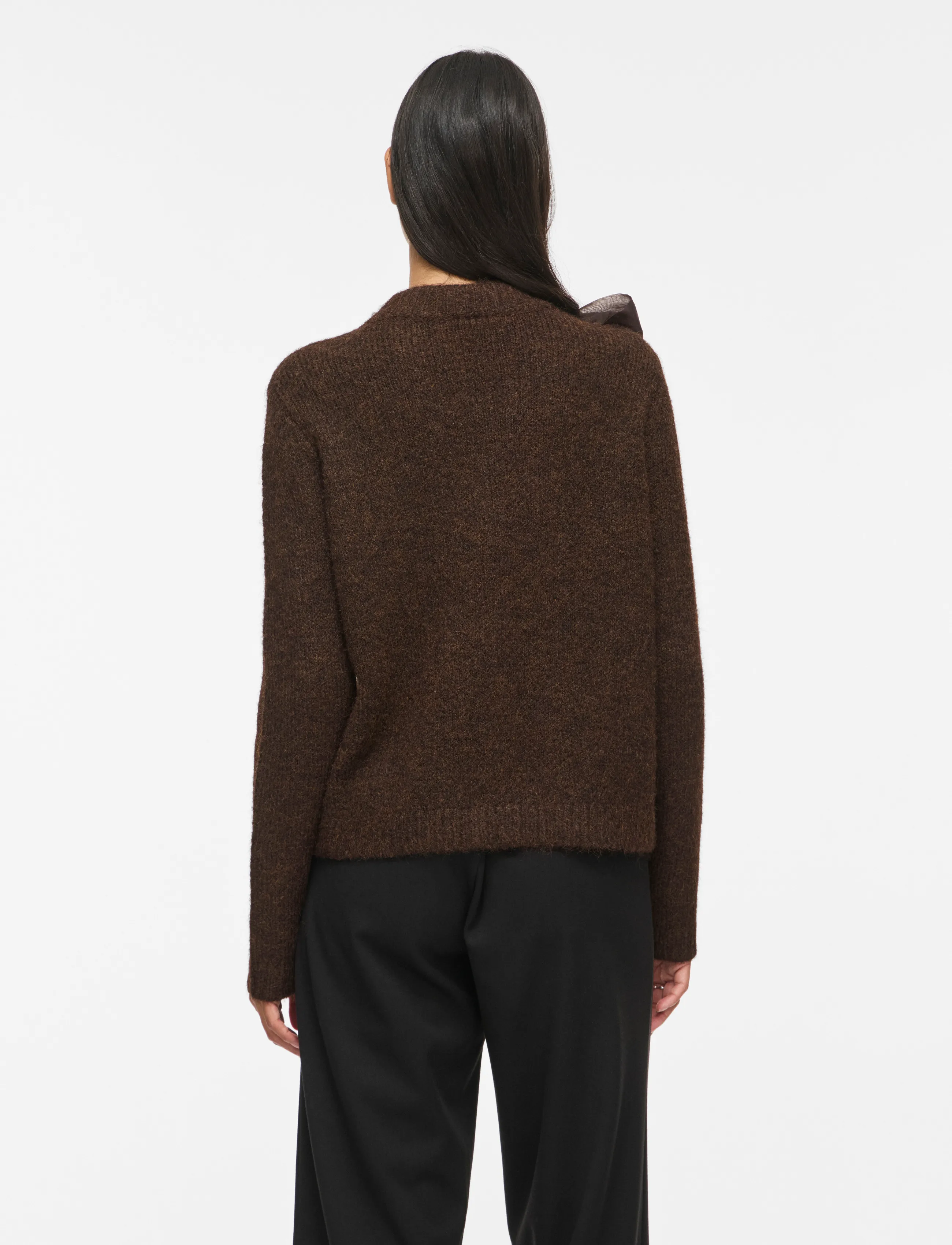 Tröjor Vila Bows Highneck Knit Coffee Bean 6