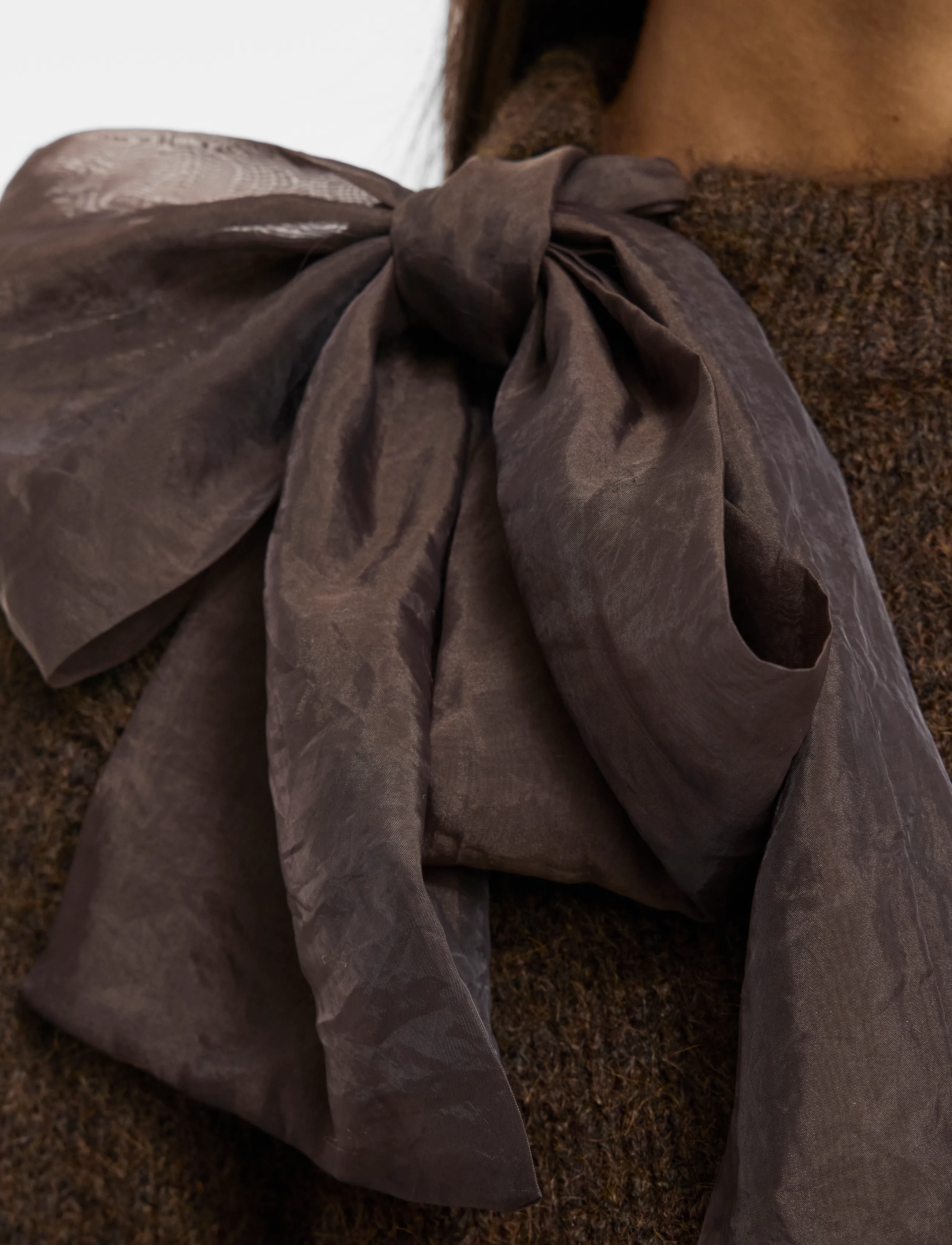 Vila VIBOWS HIGHNECK L/S DETAIL KNIT TOP - Fødselsdag - COFFEE BEAN / brown