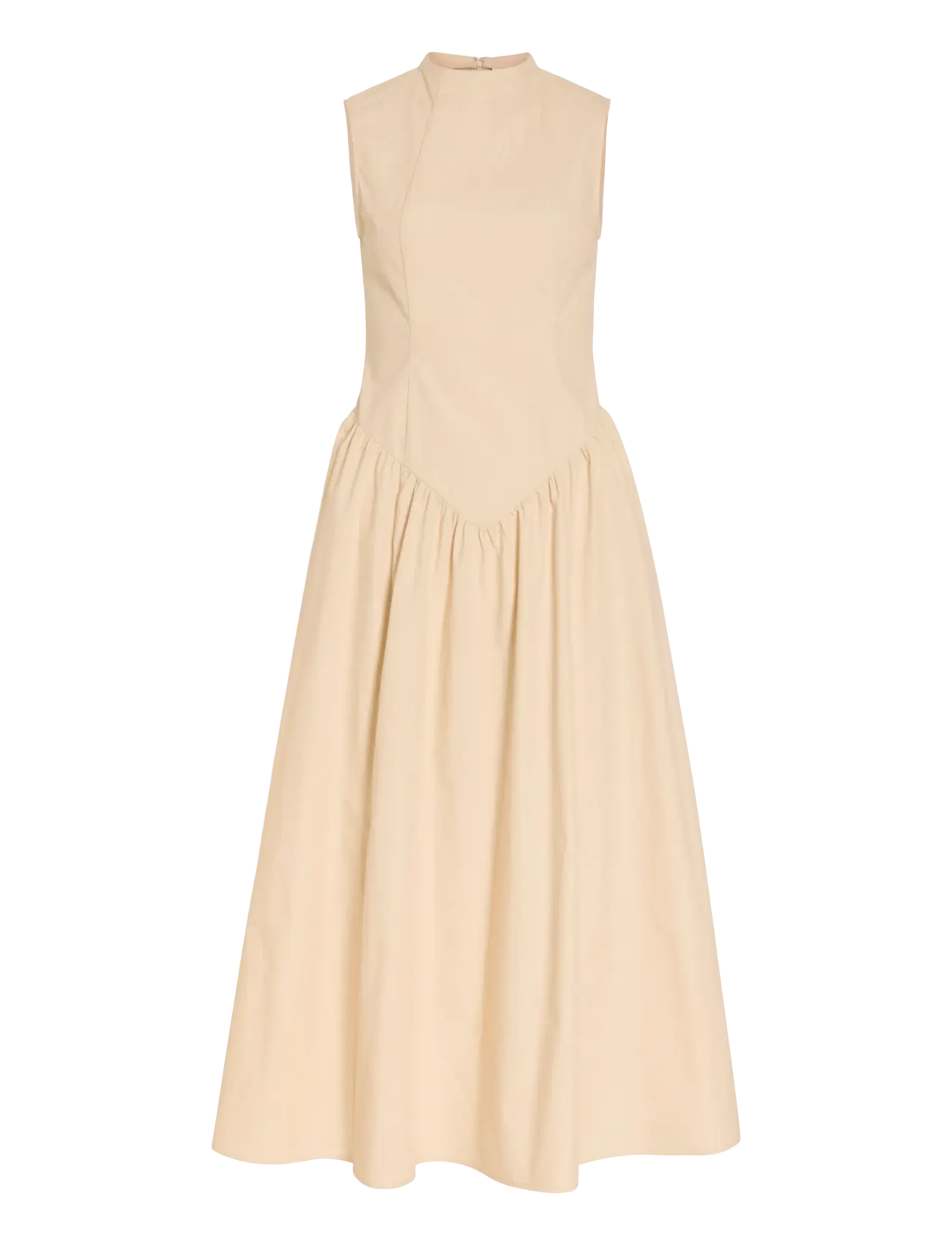 Vila VITES S/L TURTLENECK ANKLE DRESS/KA - Maxi kjoler - CEMENT / cream