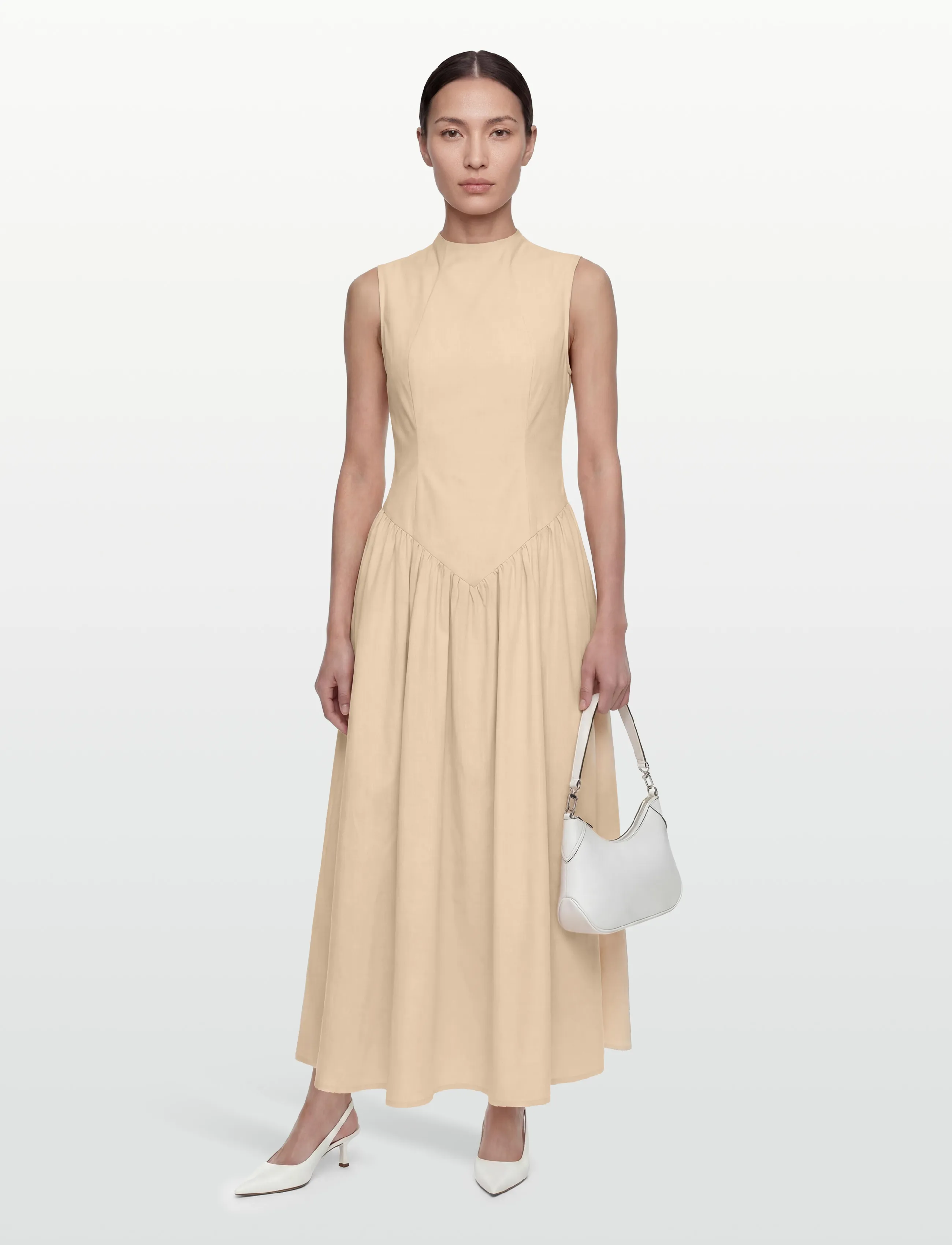 Vila Vites S/L Turtleneck Ankle Dress/Ka, 36, Cream, Kjoler > Maxikjole, Dame