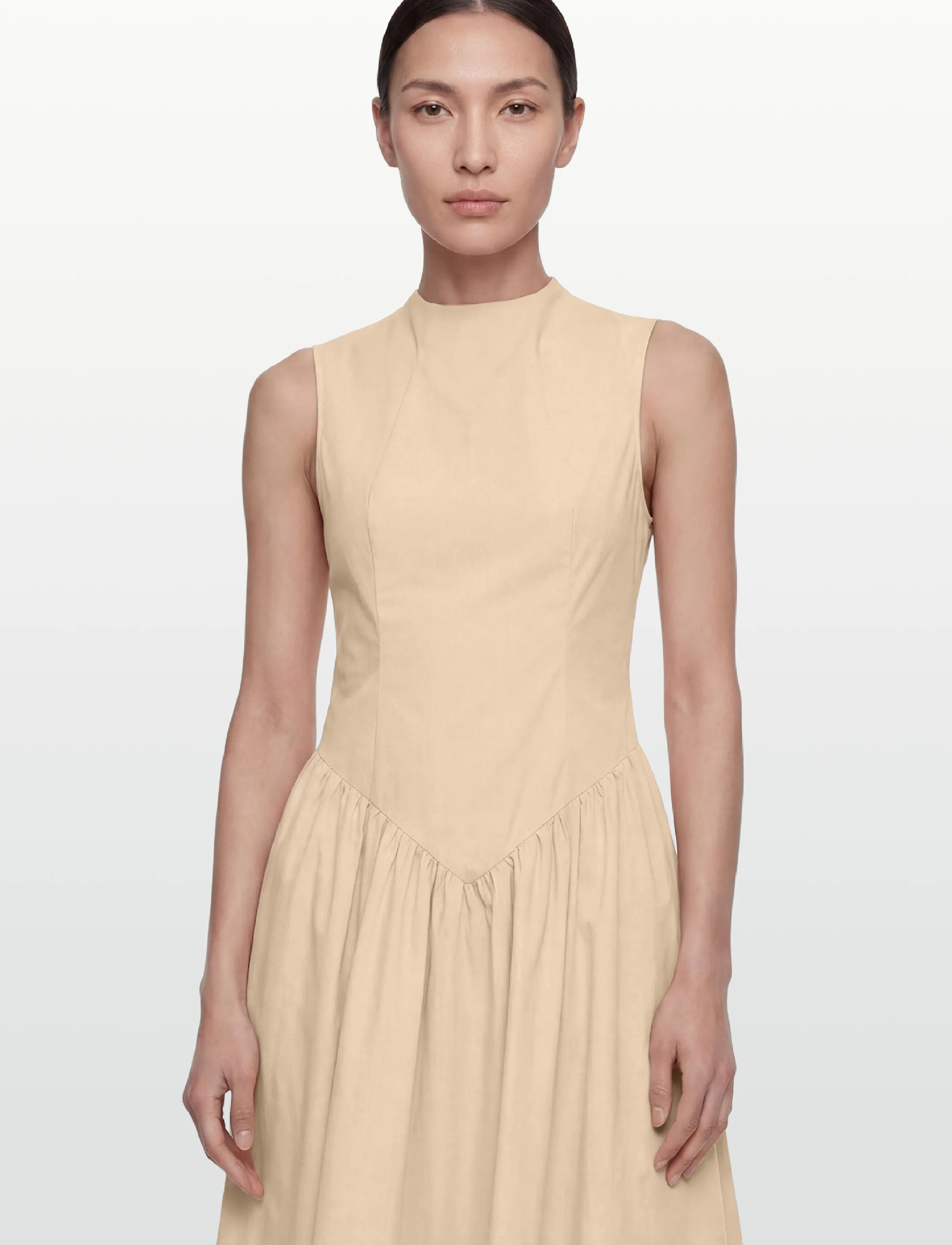 Vila - VITES S/L TURTLENECK ANKLE DRESS/KA - konfirmationstøj - cement - 3