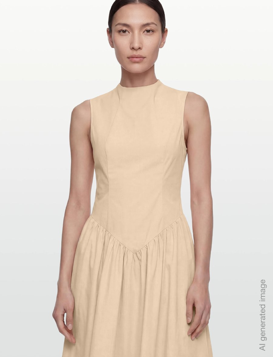 Vila - VITES S/L TURTLENECK ANKLE DRESS/KA - konfirmationstøj - cement - 3