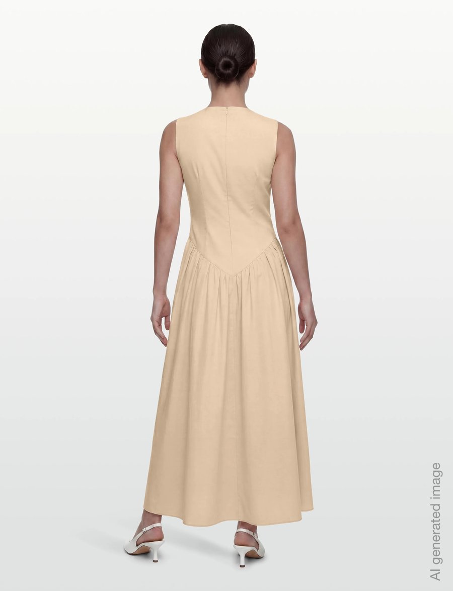 Vila - VITES S/L TURTLENECK ANKLE DRESS/KA - konfirmationstøj - cement - 4