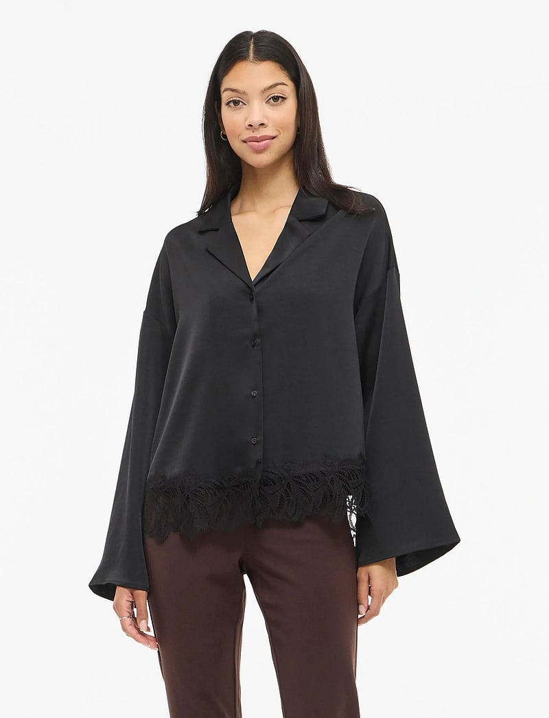 Vila - VILEA SHIRT - langærmede skjorter - black - 0