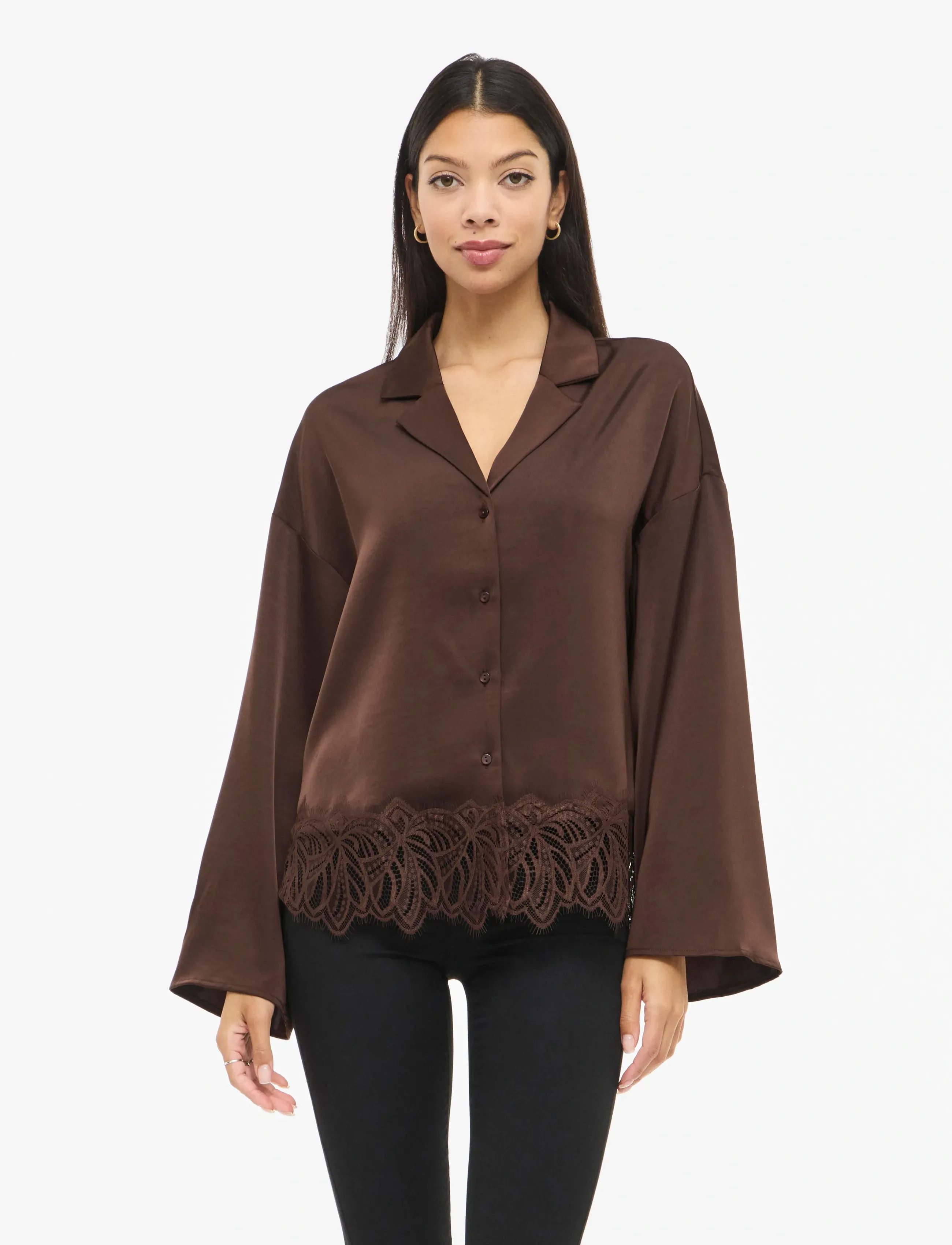 Vila Vilea Shirt, 34, Brown, Skjorter > Langærmede, Dame