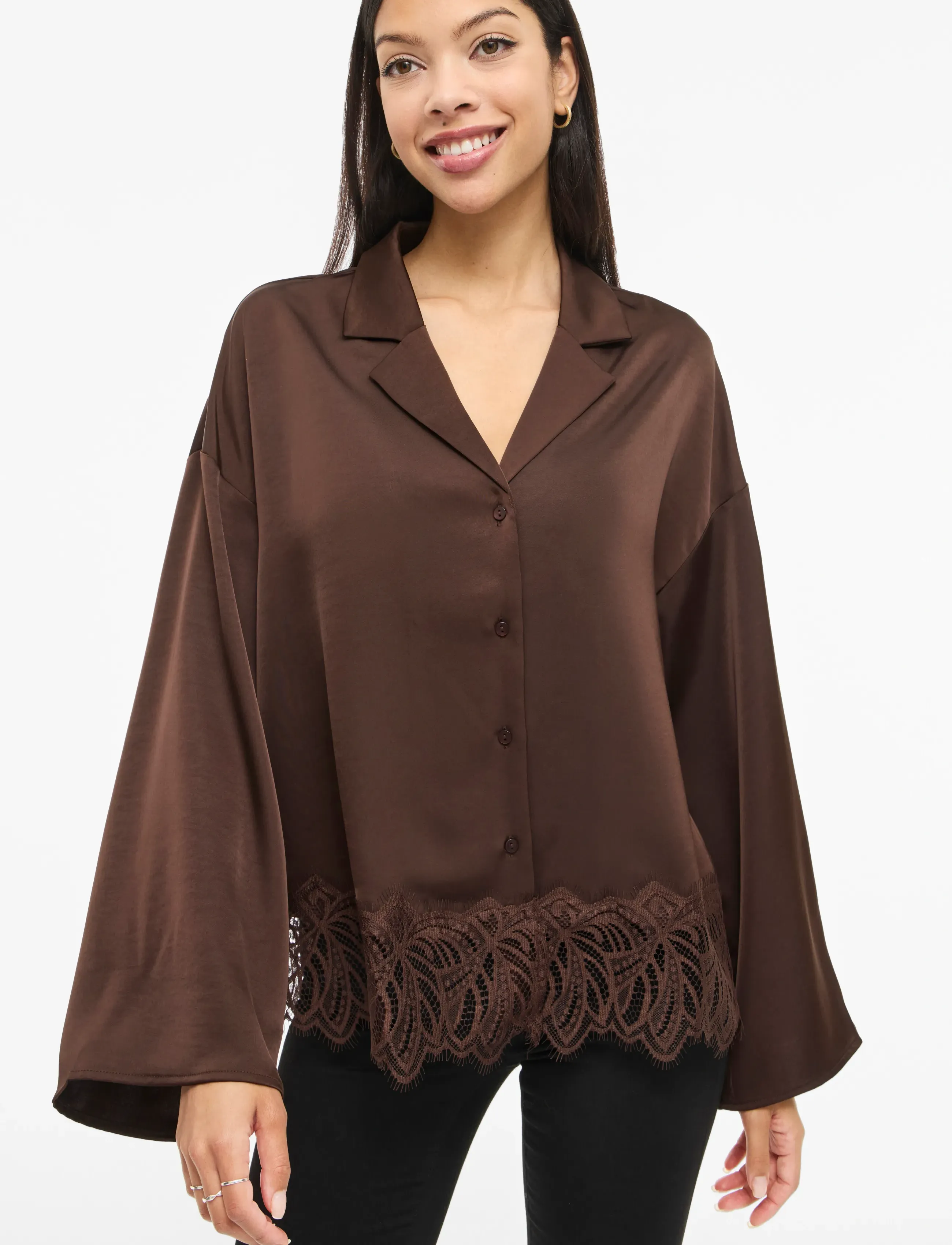 Vila - VILEA SHIRT - long-sleeved shirts - coffee bean - 5