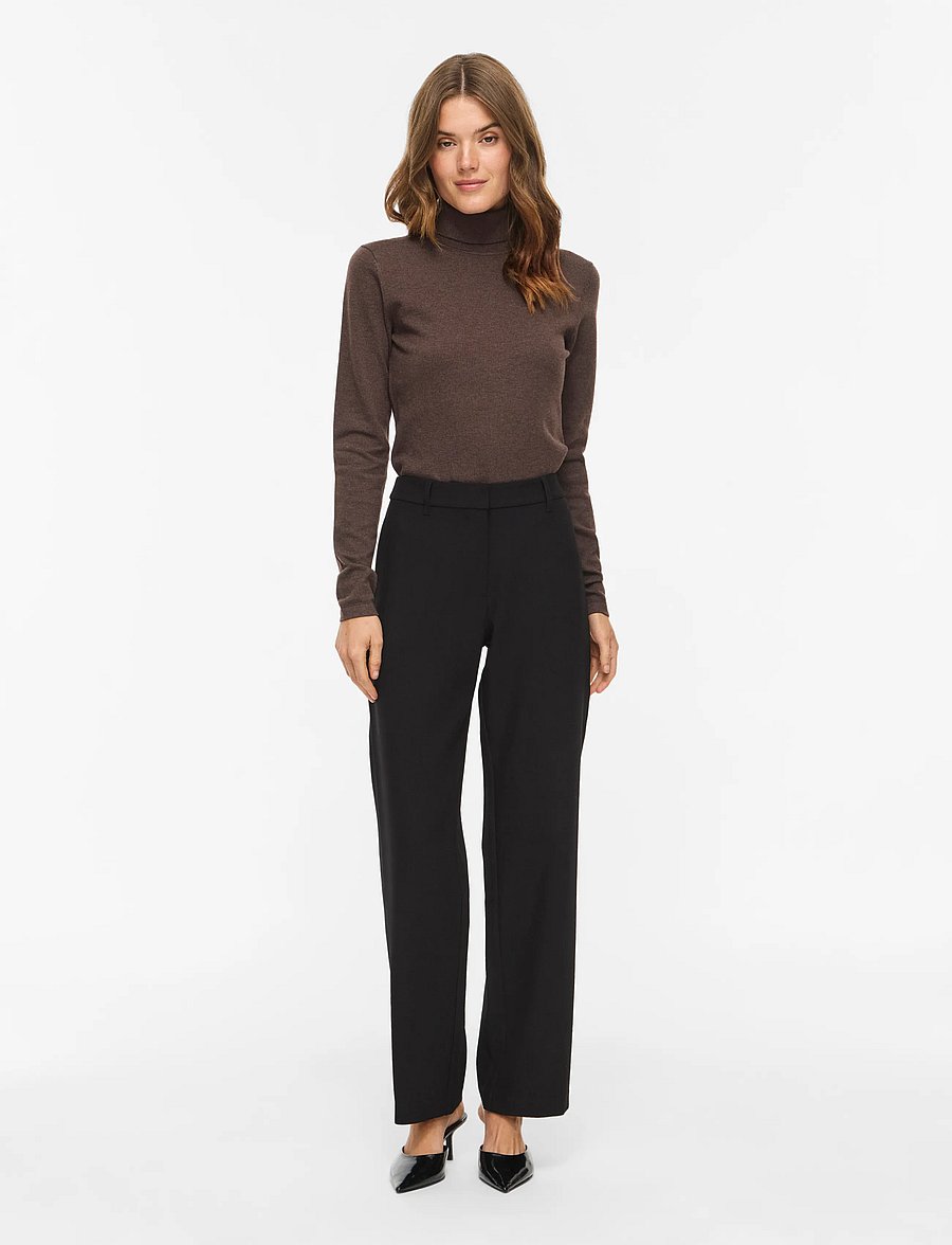 Vila - VIEMMI RW STRAIGHT PANT - NOOS - black beauty - 4